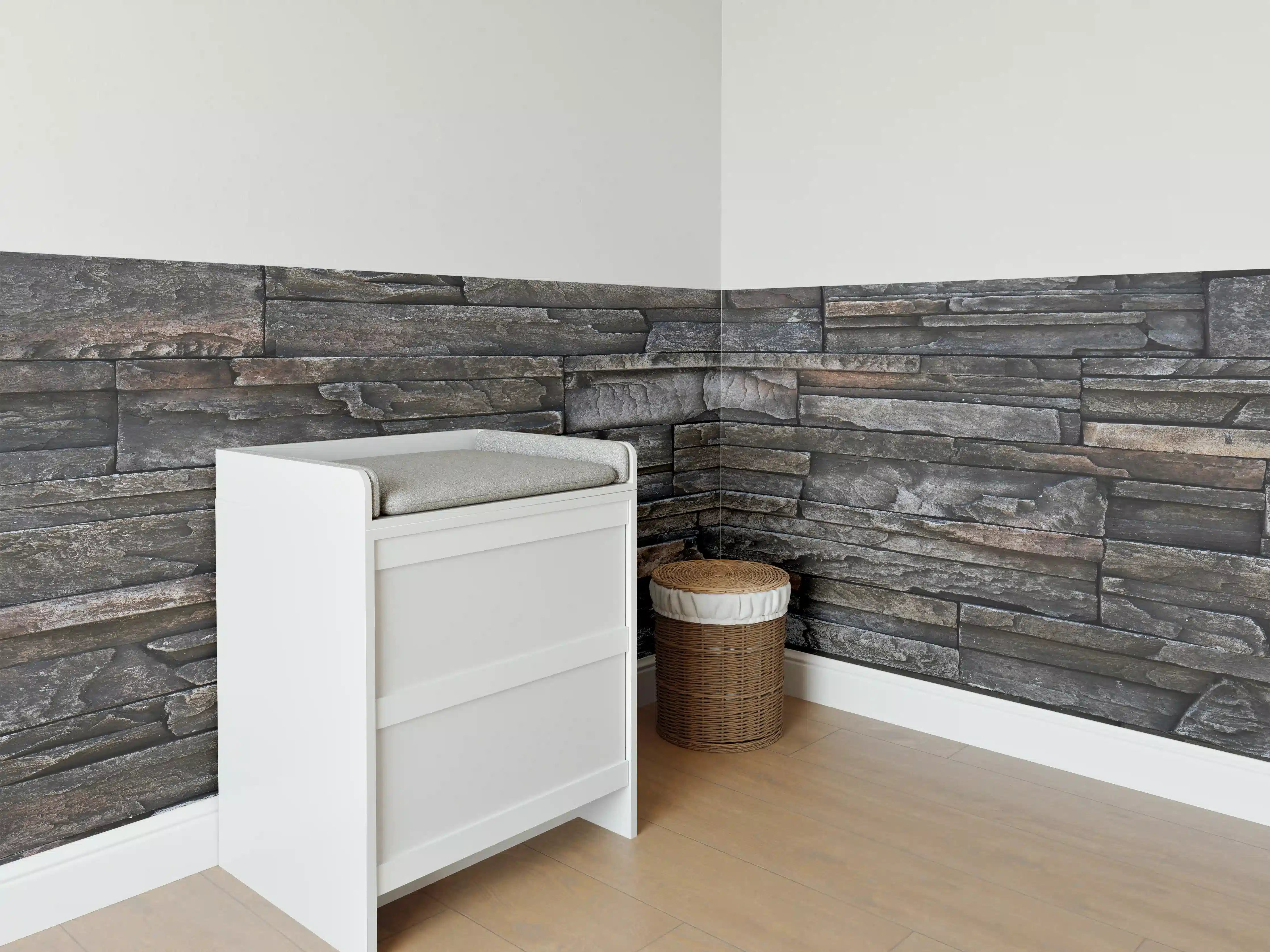 Babyzimmer Wandgestaltung - Alte dunkle Steinwand Textur