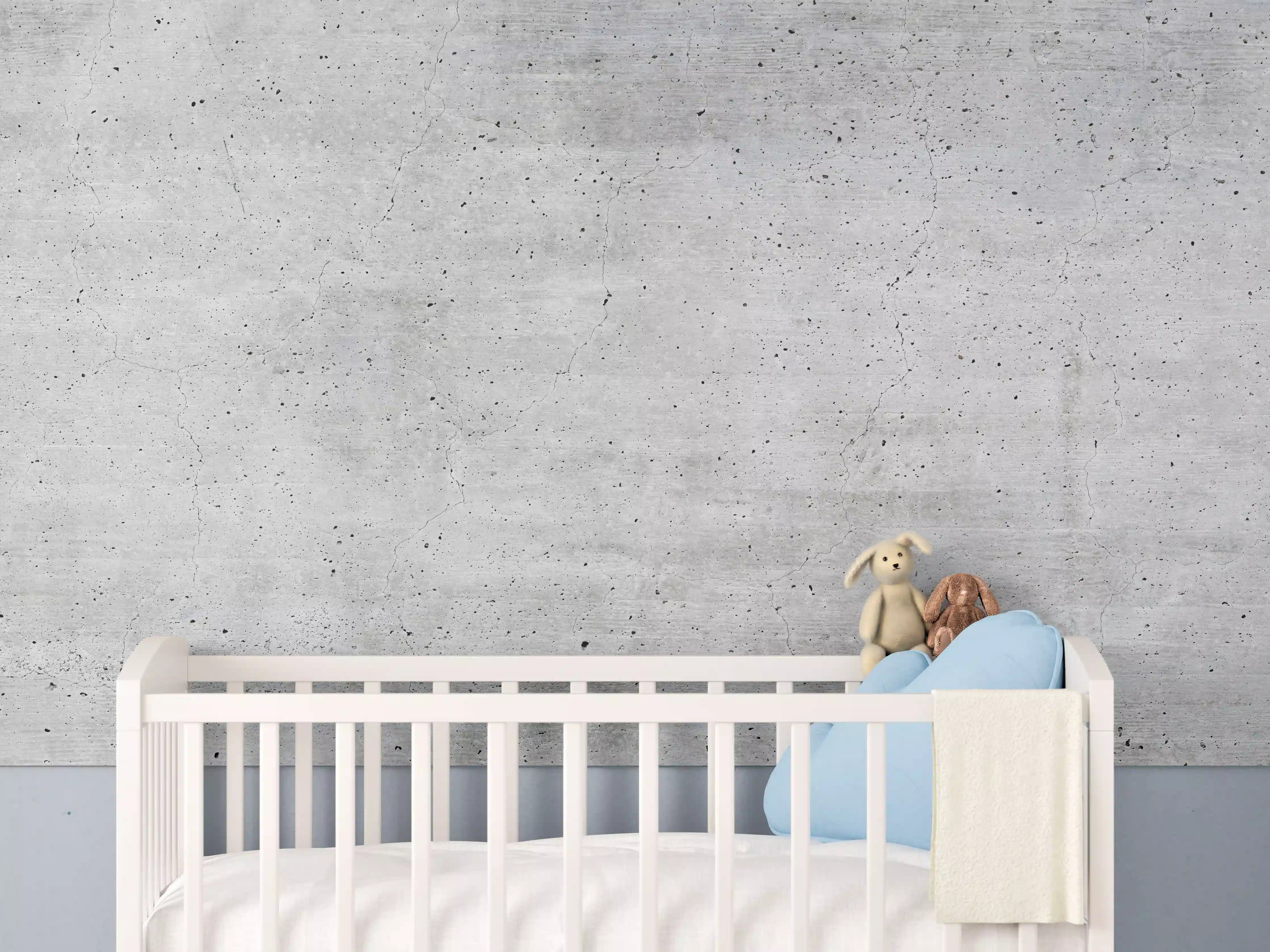 Babyzimmer Wandgestaltung - Alte gräuliche Betonmauer