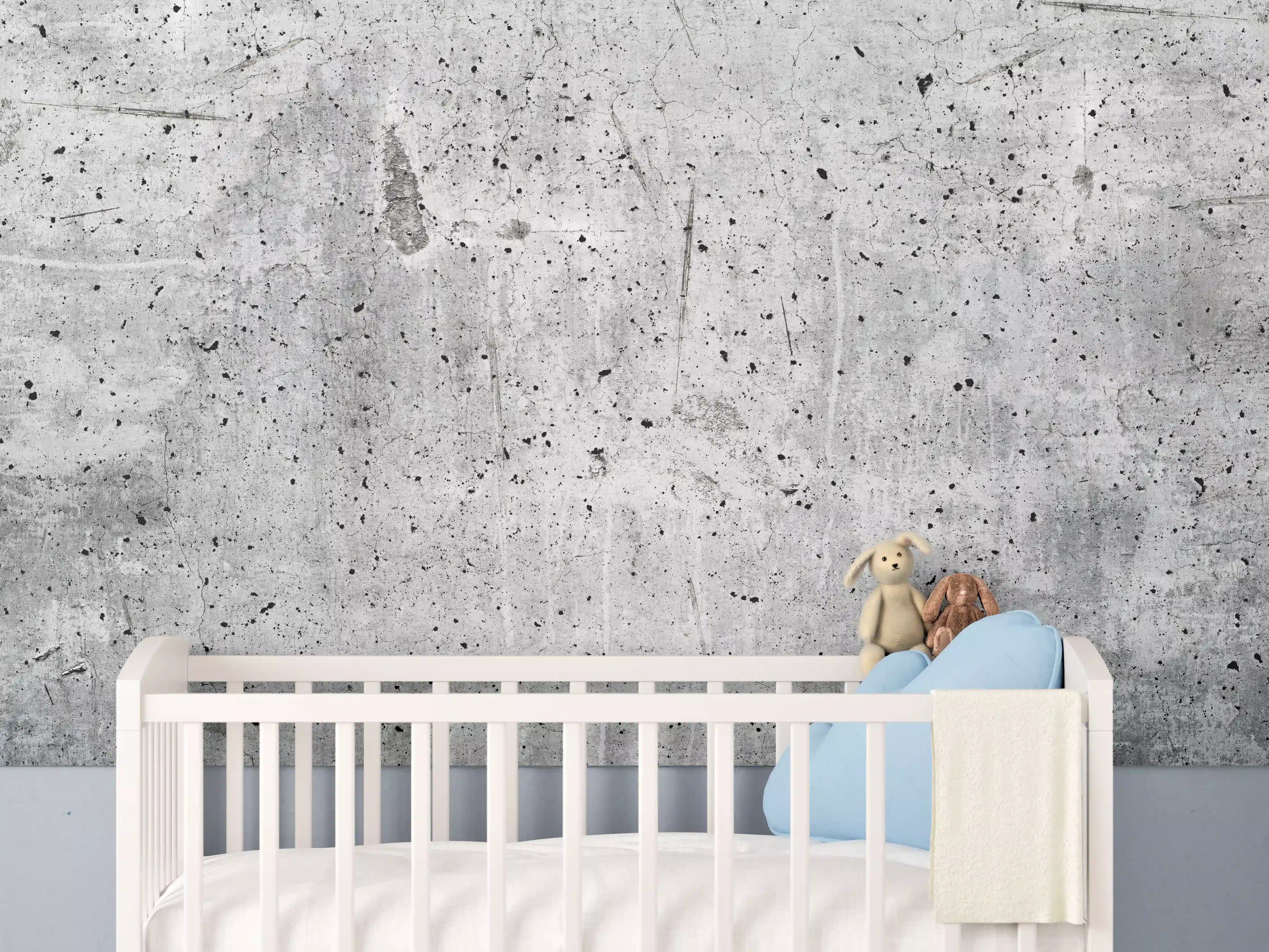 Babyzimmer Wandgestaltung - Alte graue Betonwand