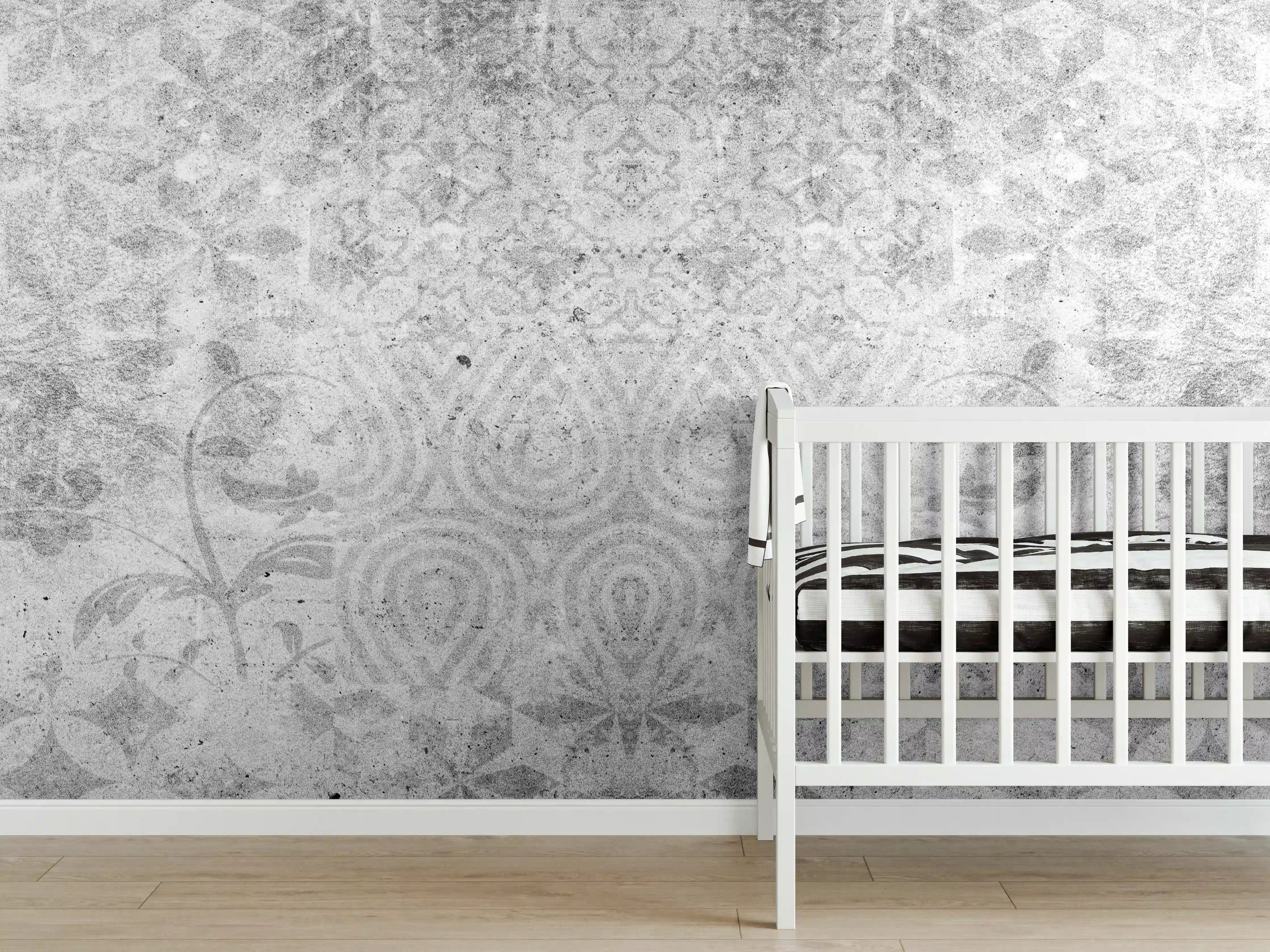 Babyzimmer Wandgestaltung - Alte graue Vintage Fliesen