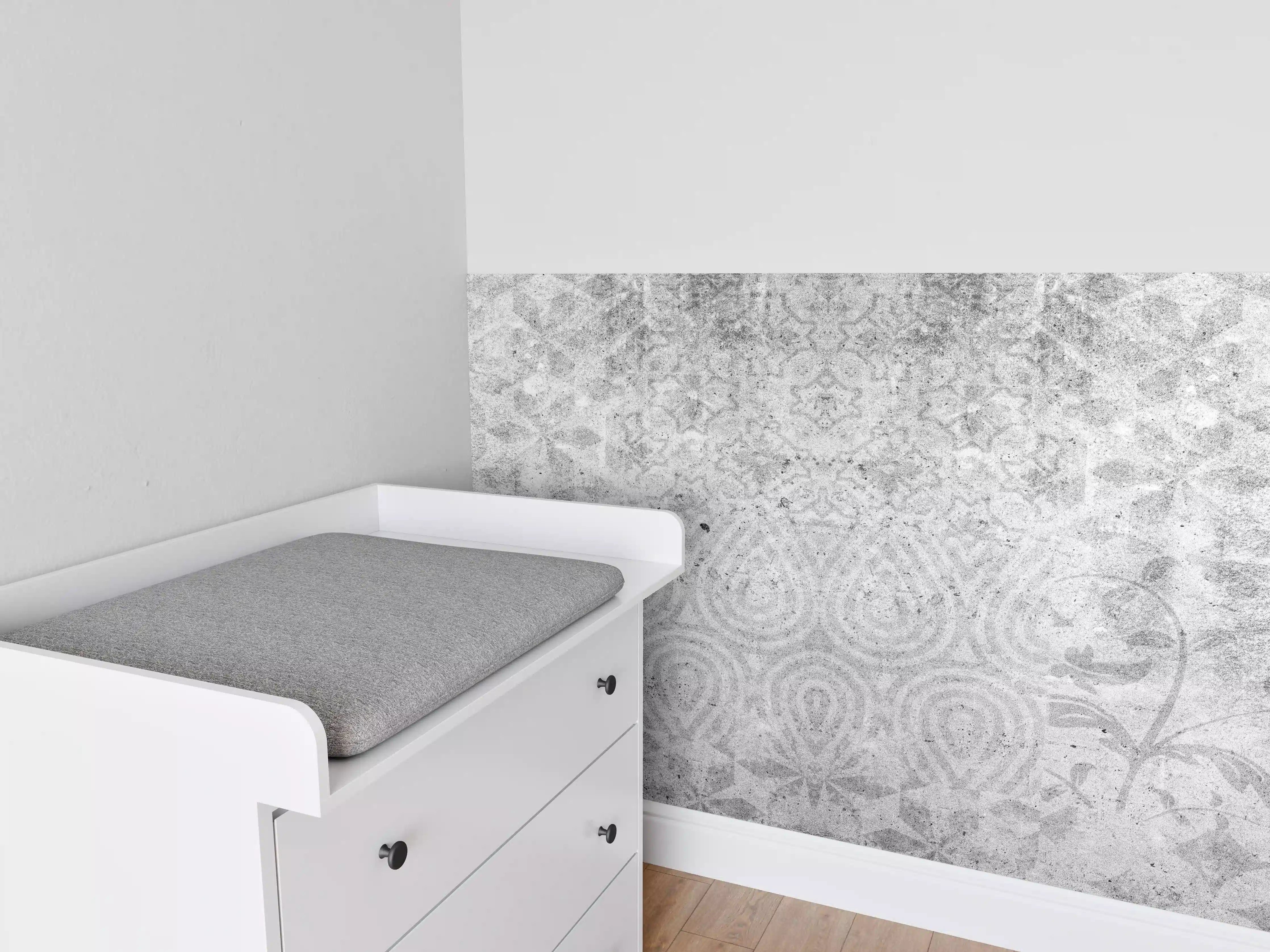 Babyzimmer Wandgestaltung - Alte graue Vintage Fliesen