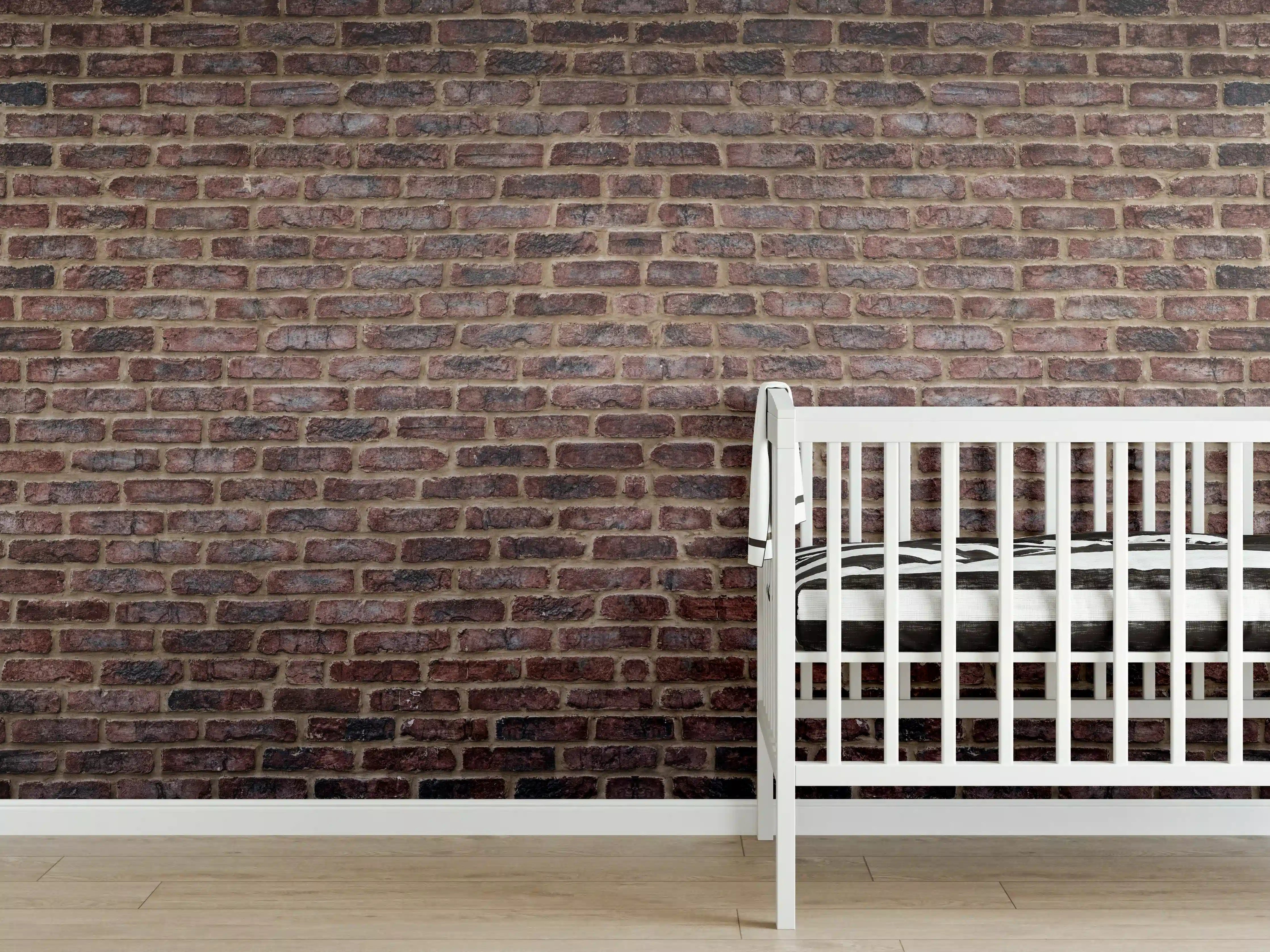 Babyzimmer Wandgestaltung - Alte rötliche Ziegelwand