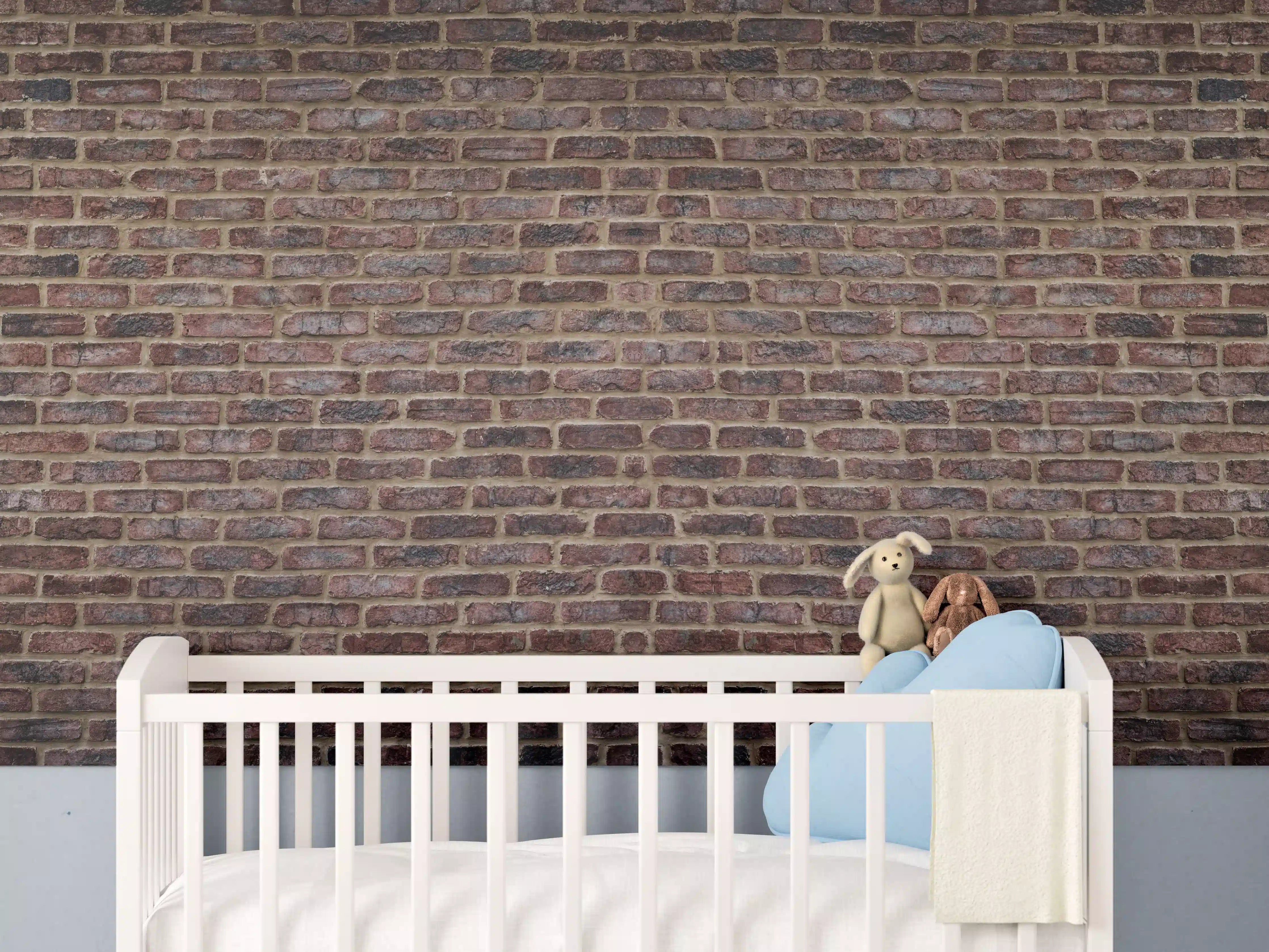 Babyzimmer Wandgestaltung - Alte rötliche Ziegelwand