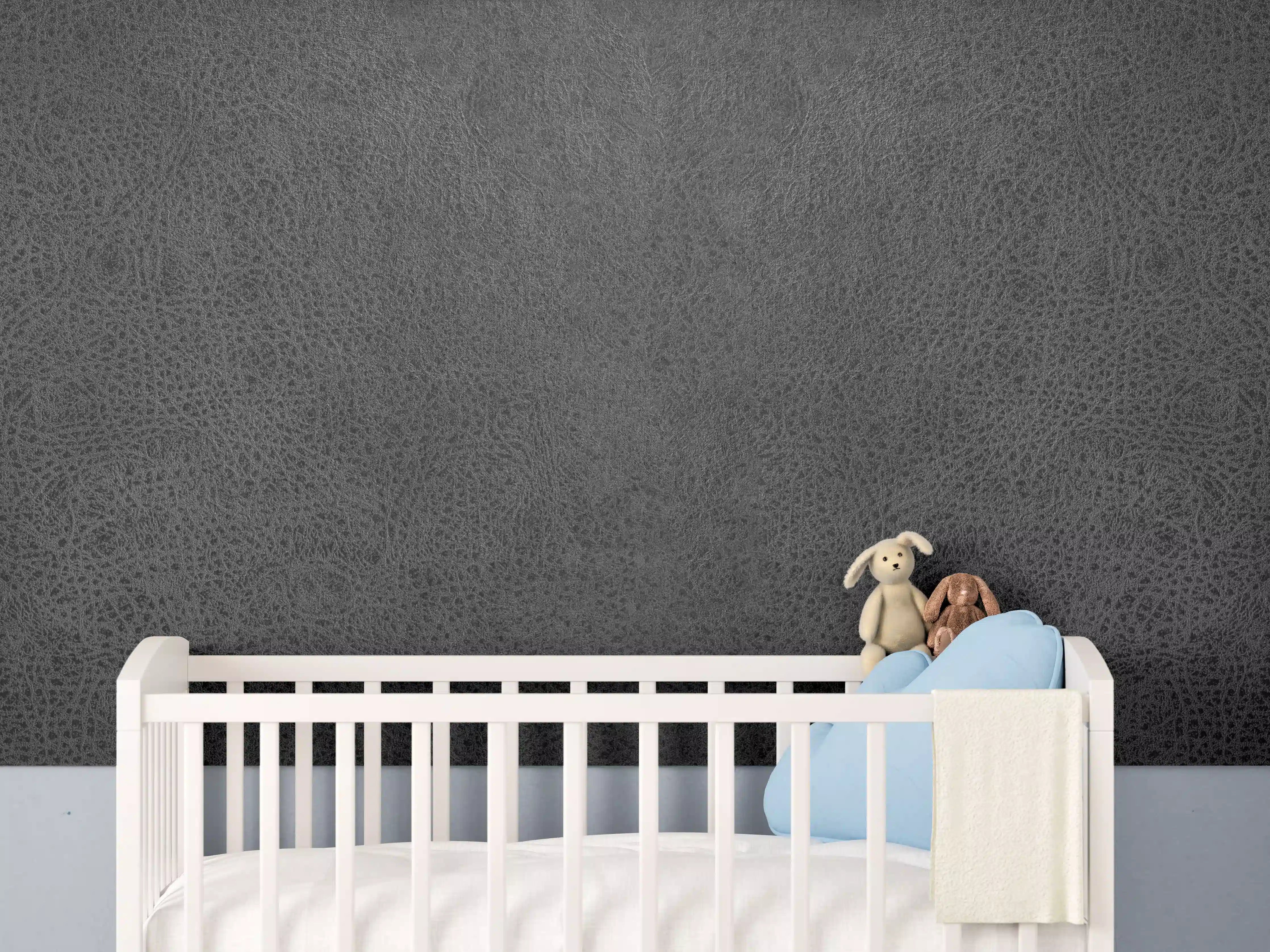 Babyzimmer Wandgestaltung - Alte schwarze Leder Textur