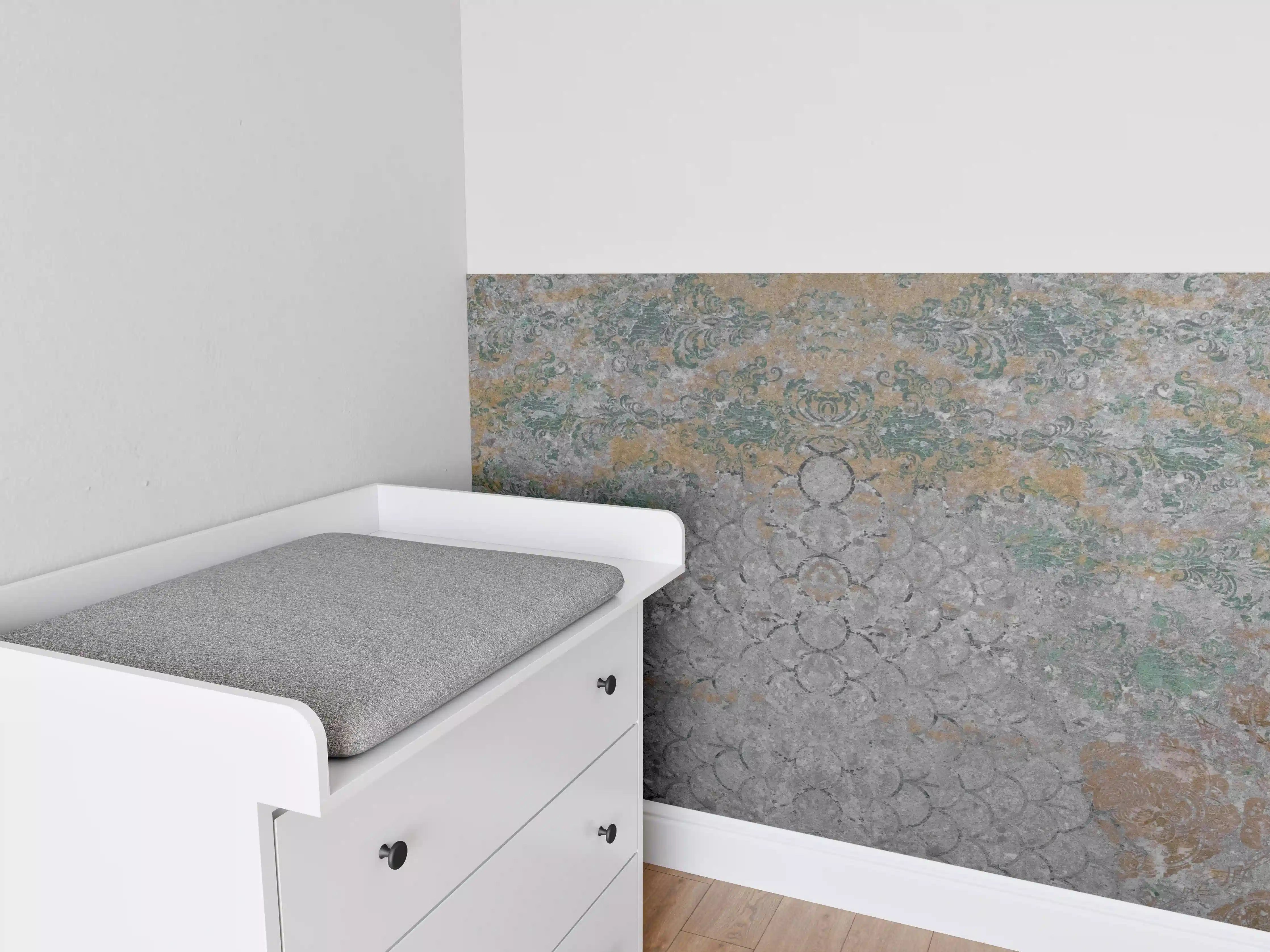 Babyzimmer Wandgestaltung - Alte shabby Patchwork Motiv