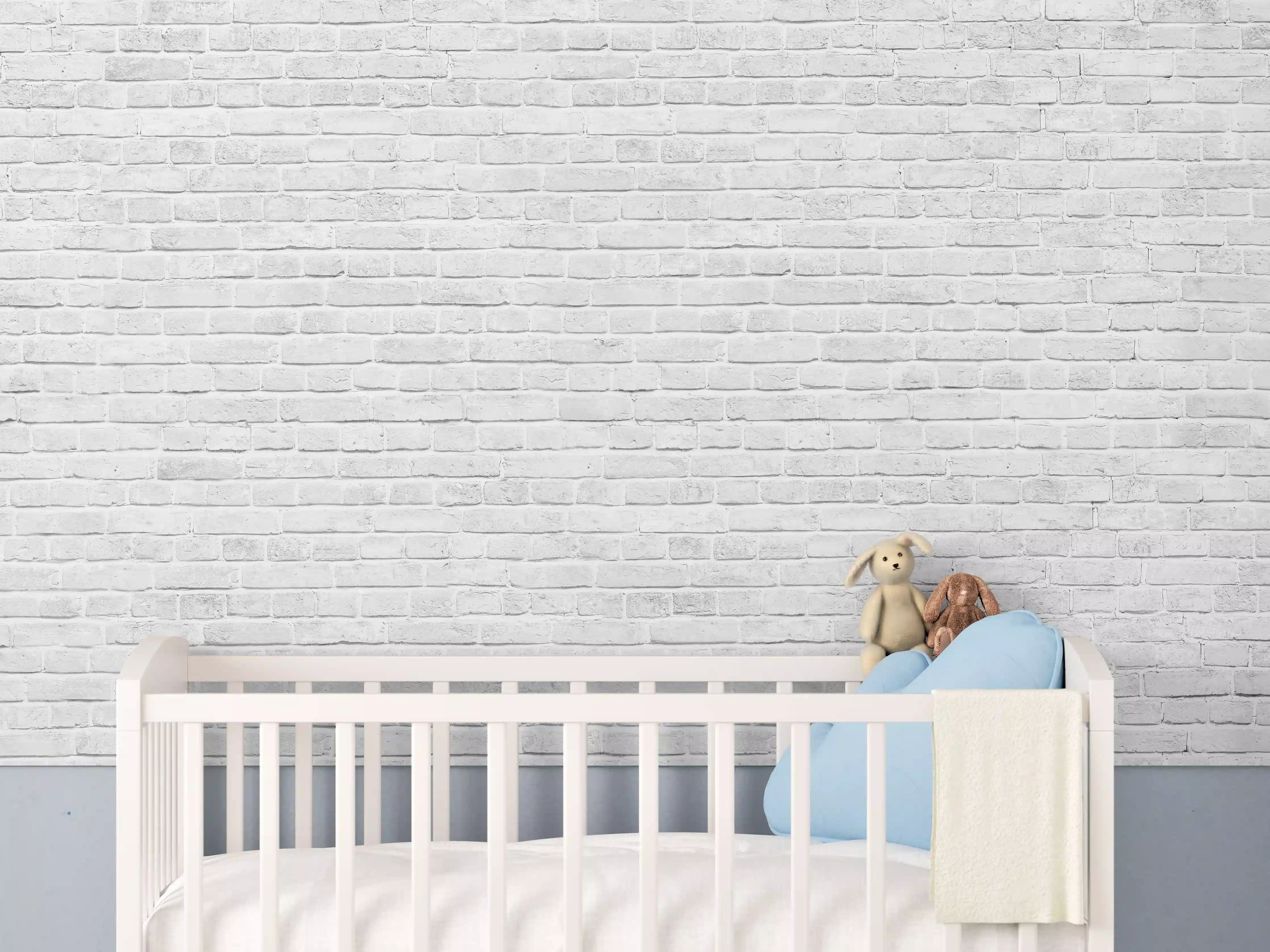 Babyzimmer Wandgestaltung - Alte weiße Backsteinmauer