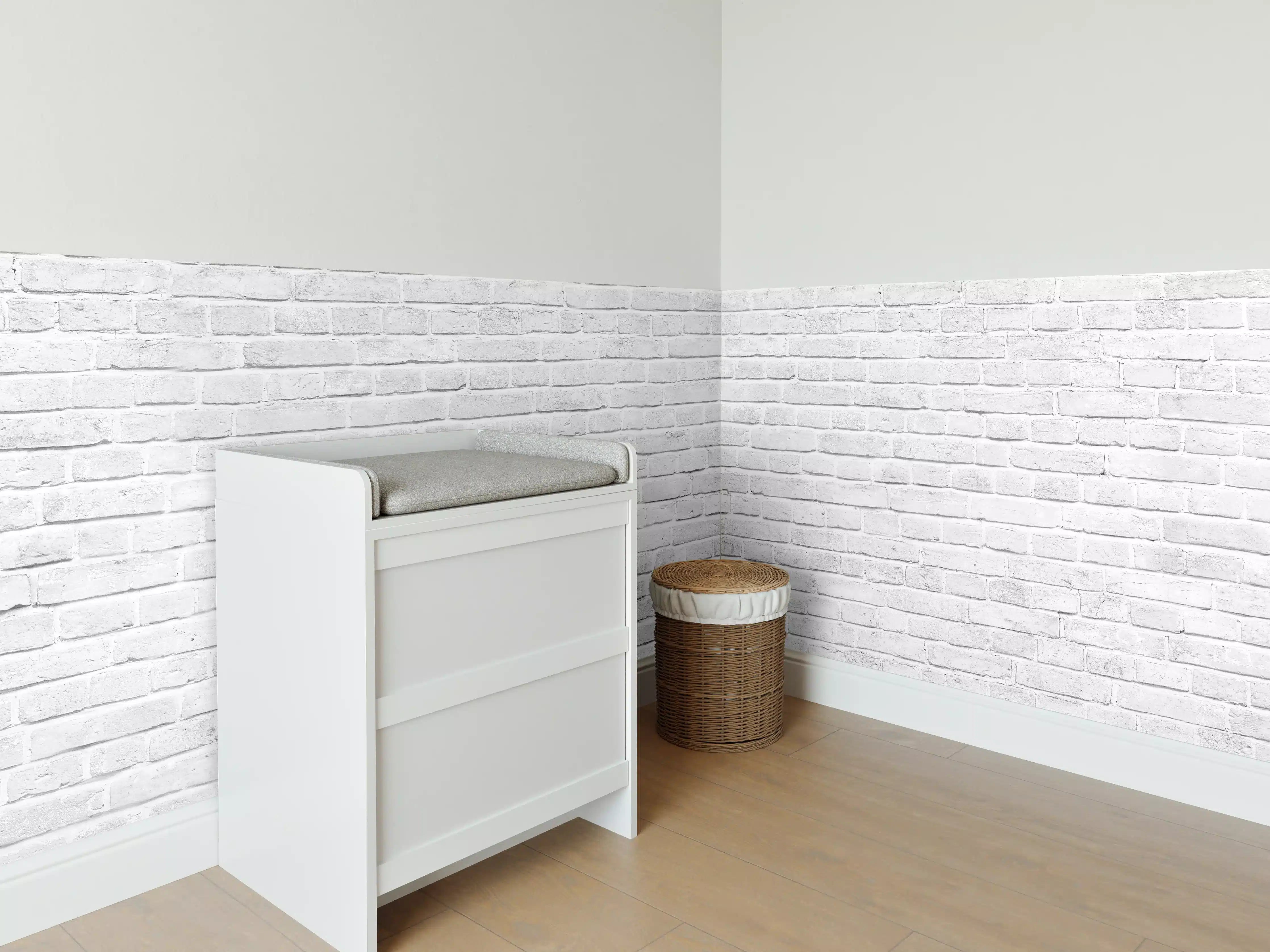 Babyzimmer Wandgestaltung - Alte weiße Backsteinmauer