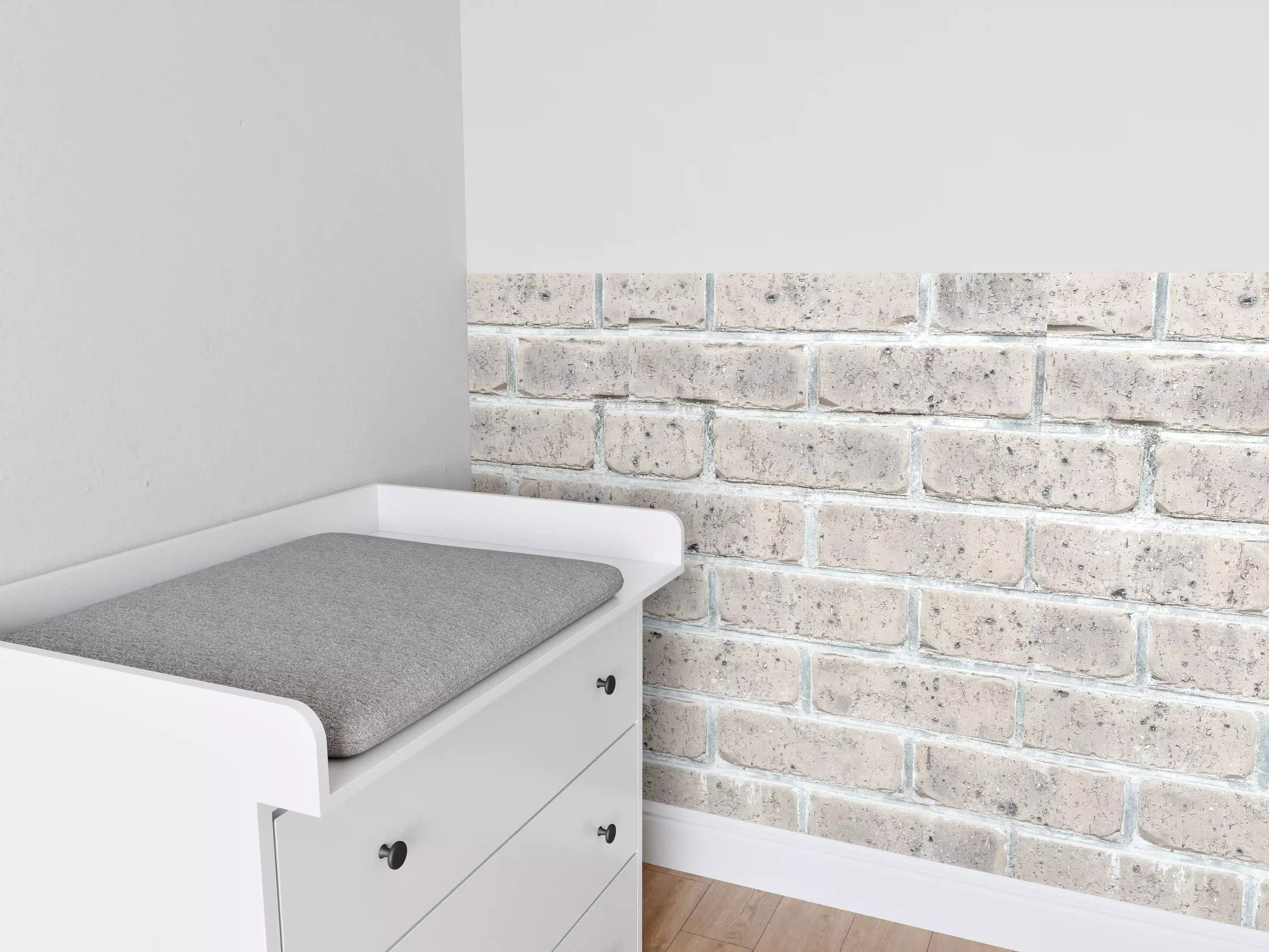 Babyzimmer Wandgestaltung - Alte weiße Vintage Backsteinmauer