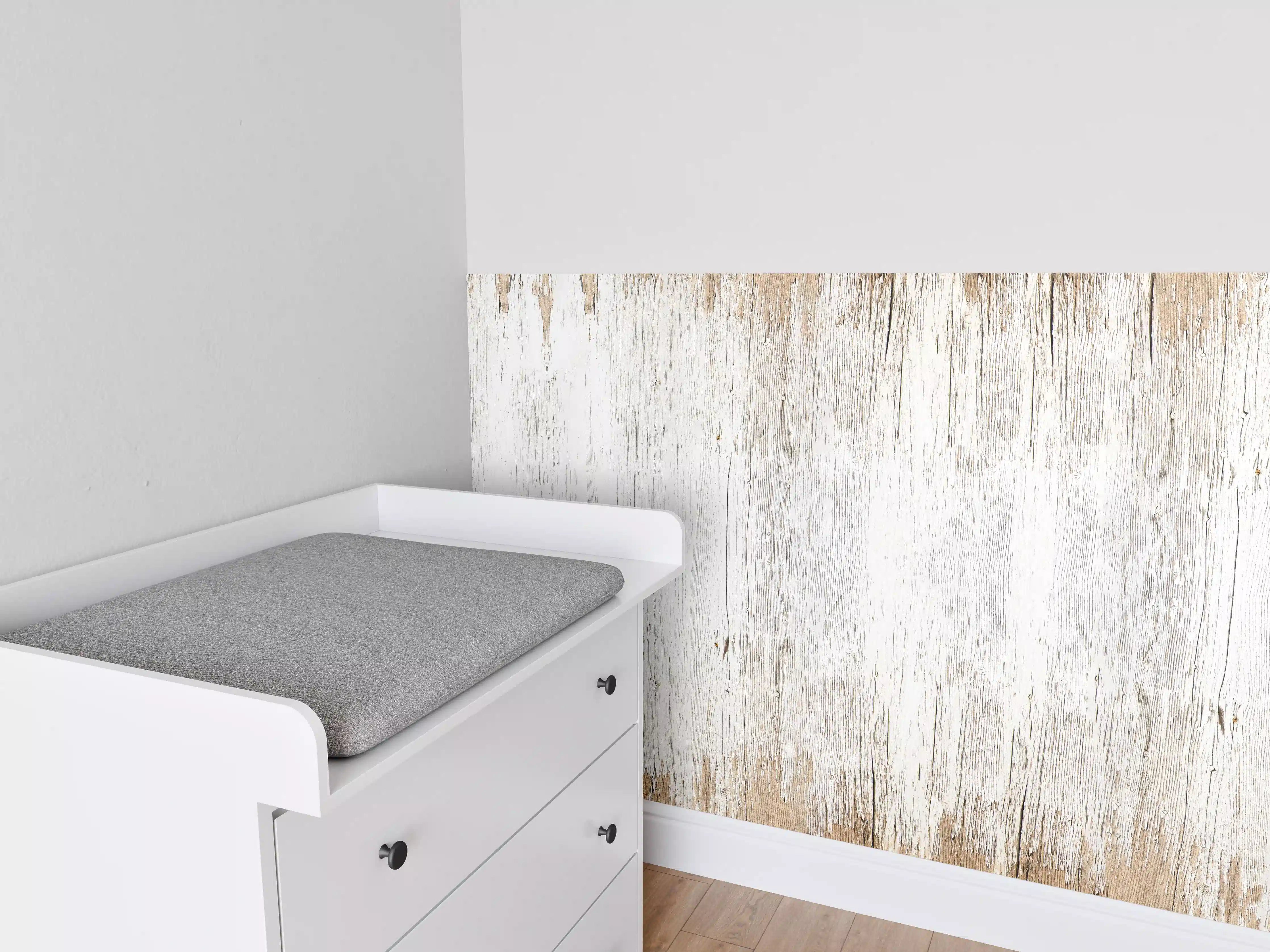 Babyzimmer Wandgestaltung - Alte weiße lackierte Holzstruktur