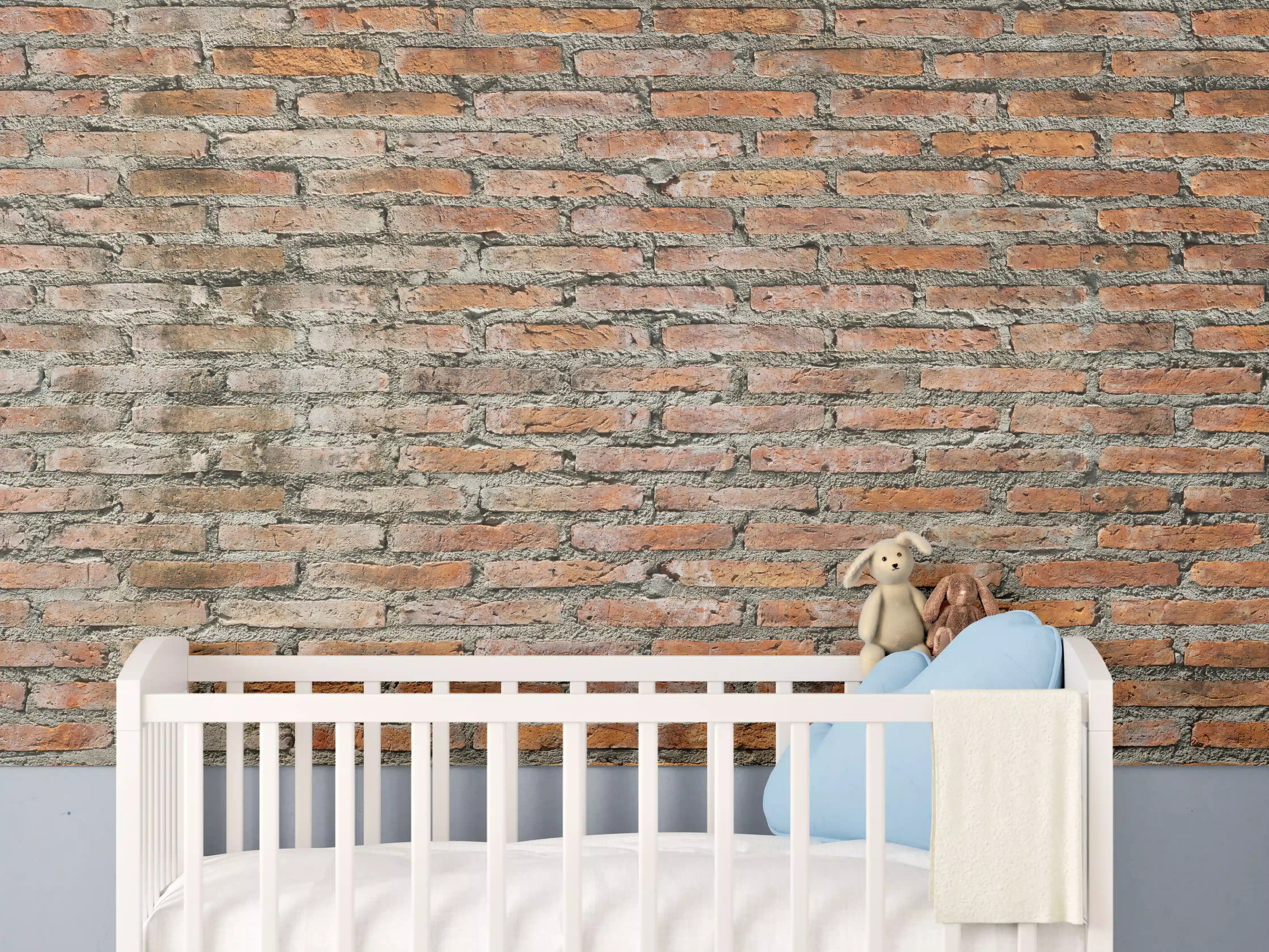 Babyzimmer Wandgestaltung - Alter Backstein - Textur