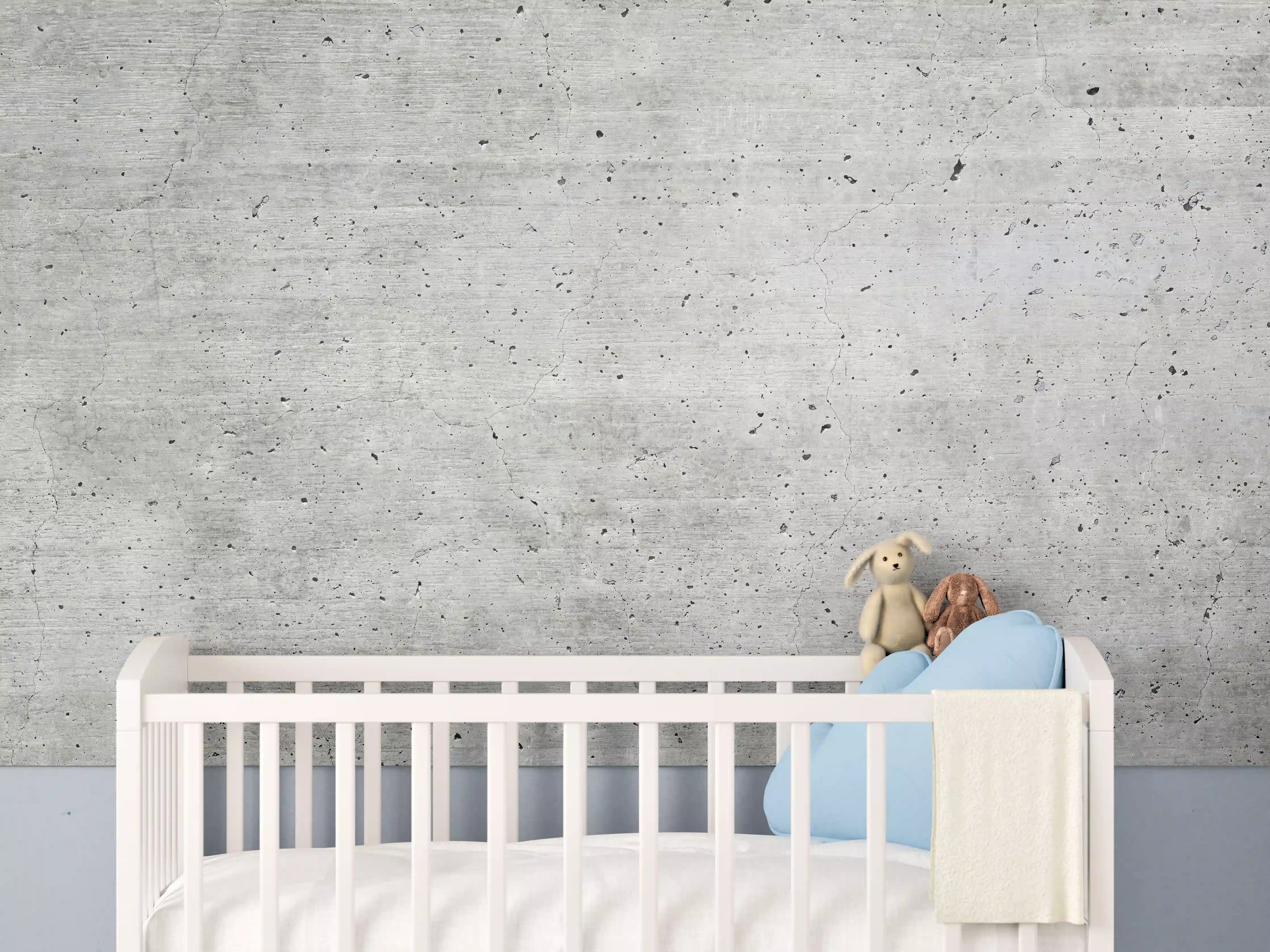Babyzimmer Wandgestaltung - Alter gräulicher Beton
