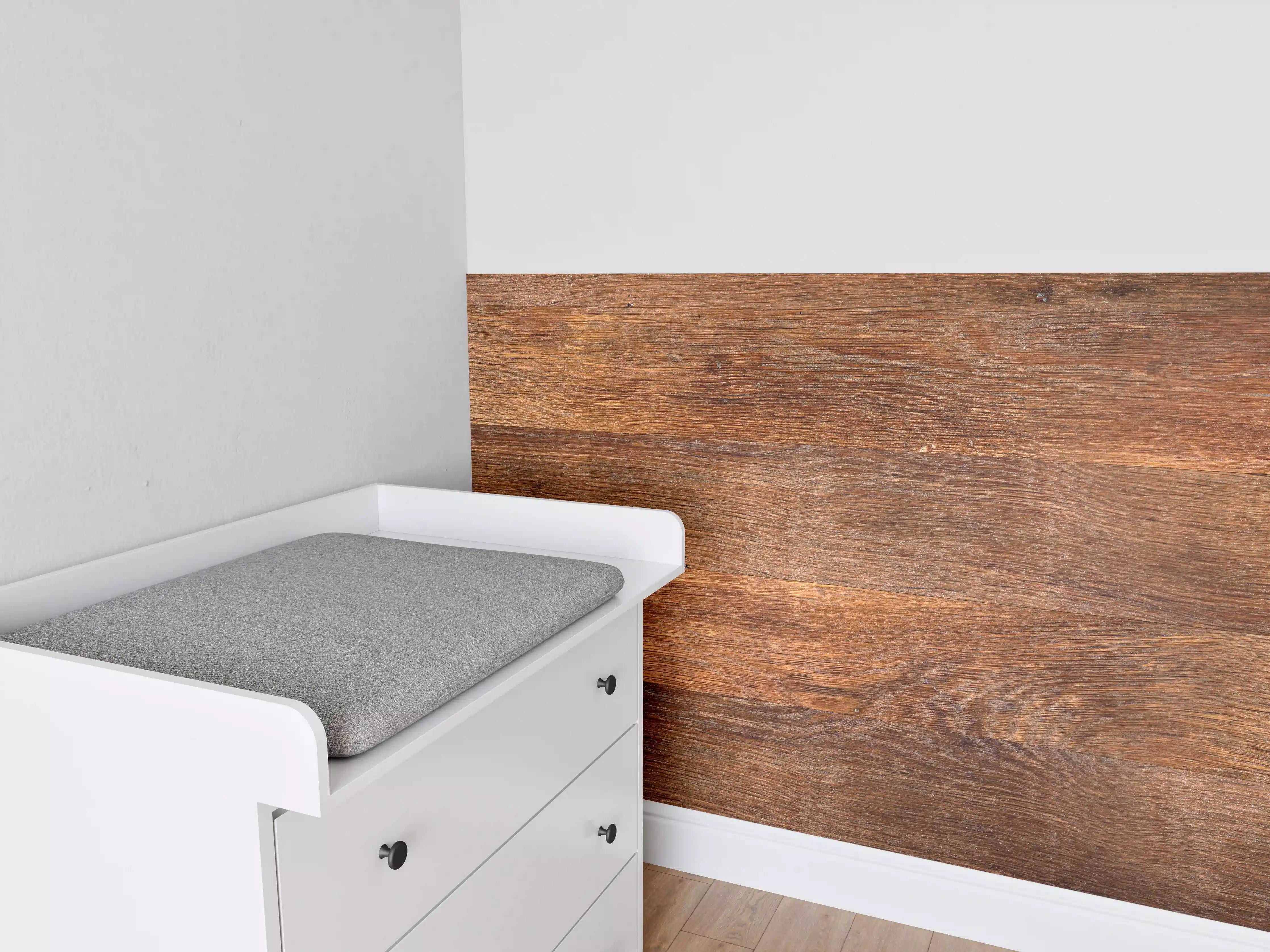 Babyzimmer Wandgestaltung - Altes Eichenholz