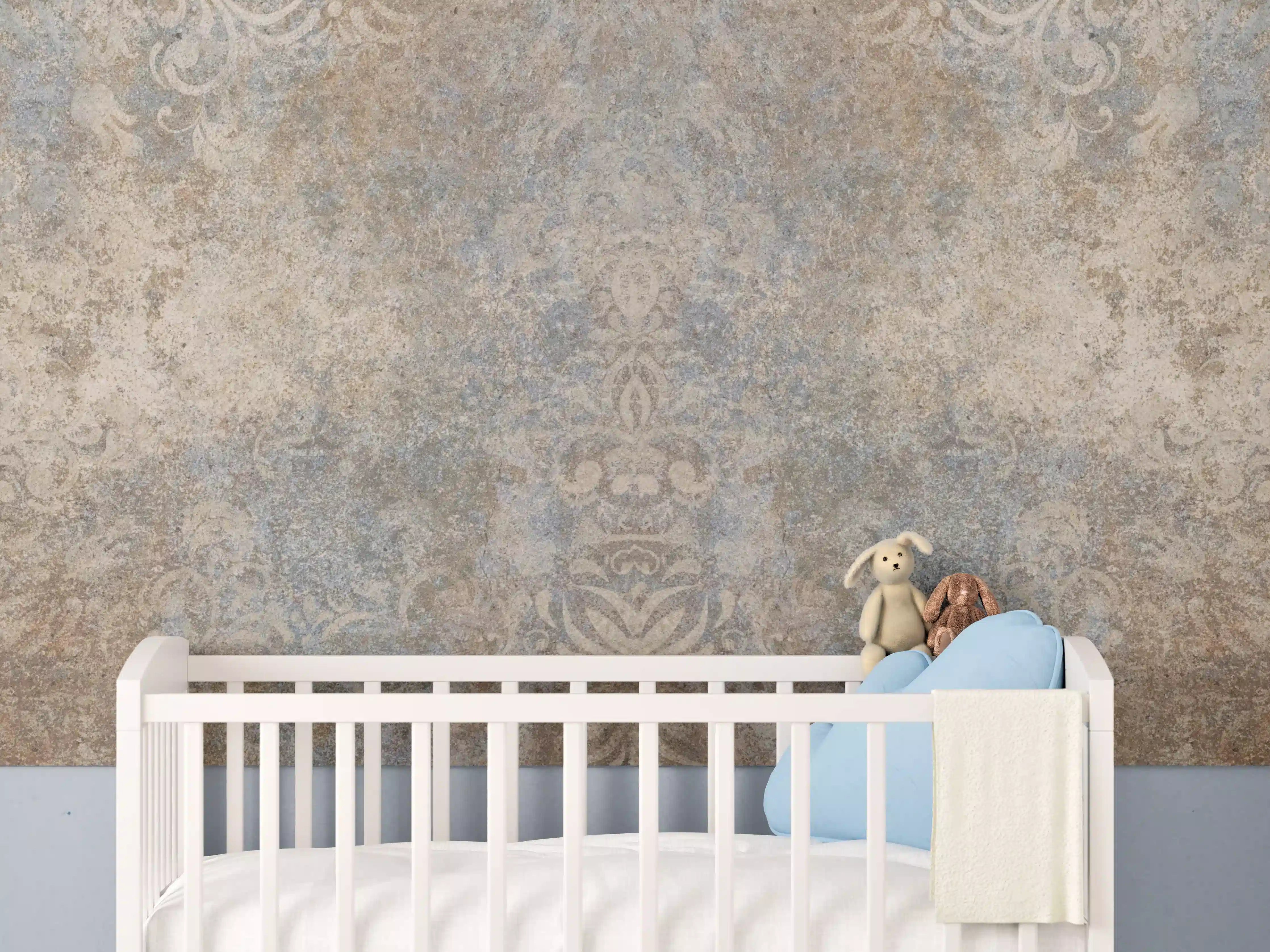 Babyzimmer Wandgestaltung - Altes abgenutztes Mosaik Motiv