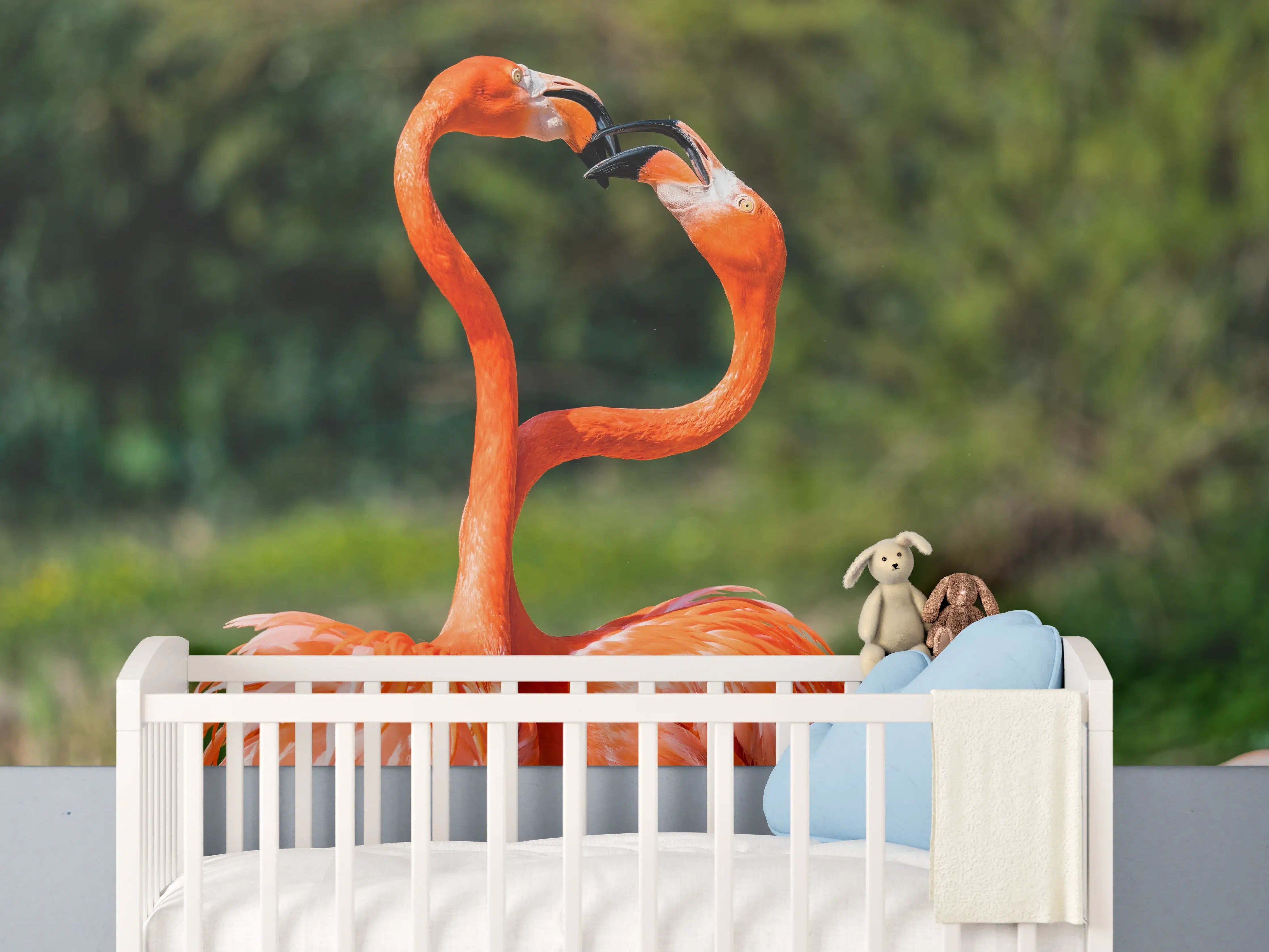 Babyzimmer Wandgestaltung - Amerikanisches Flamingo-Paar
