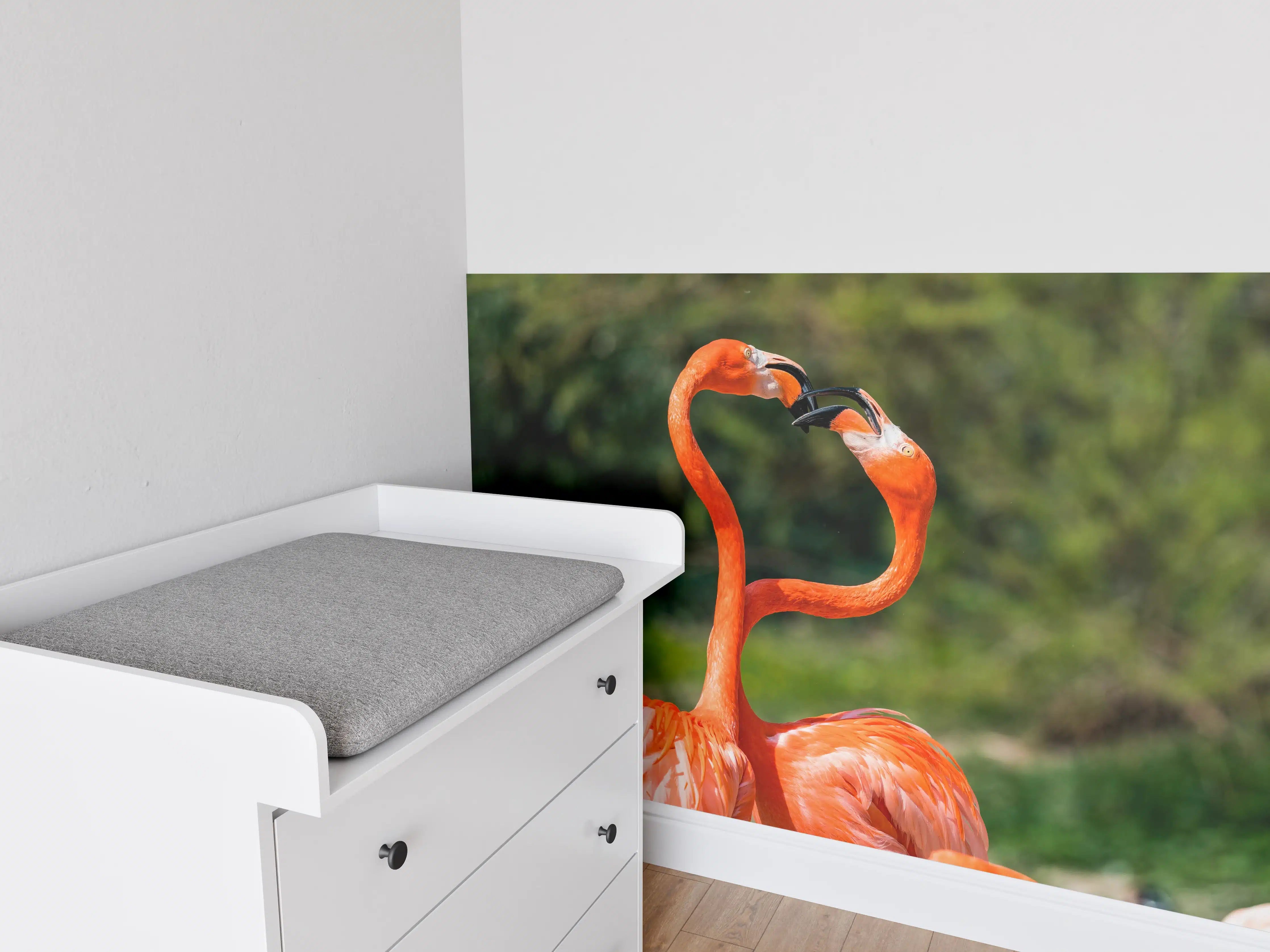 Babyzimmer Wandgestaltung - Amerikanisches Flamingo-Paar