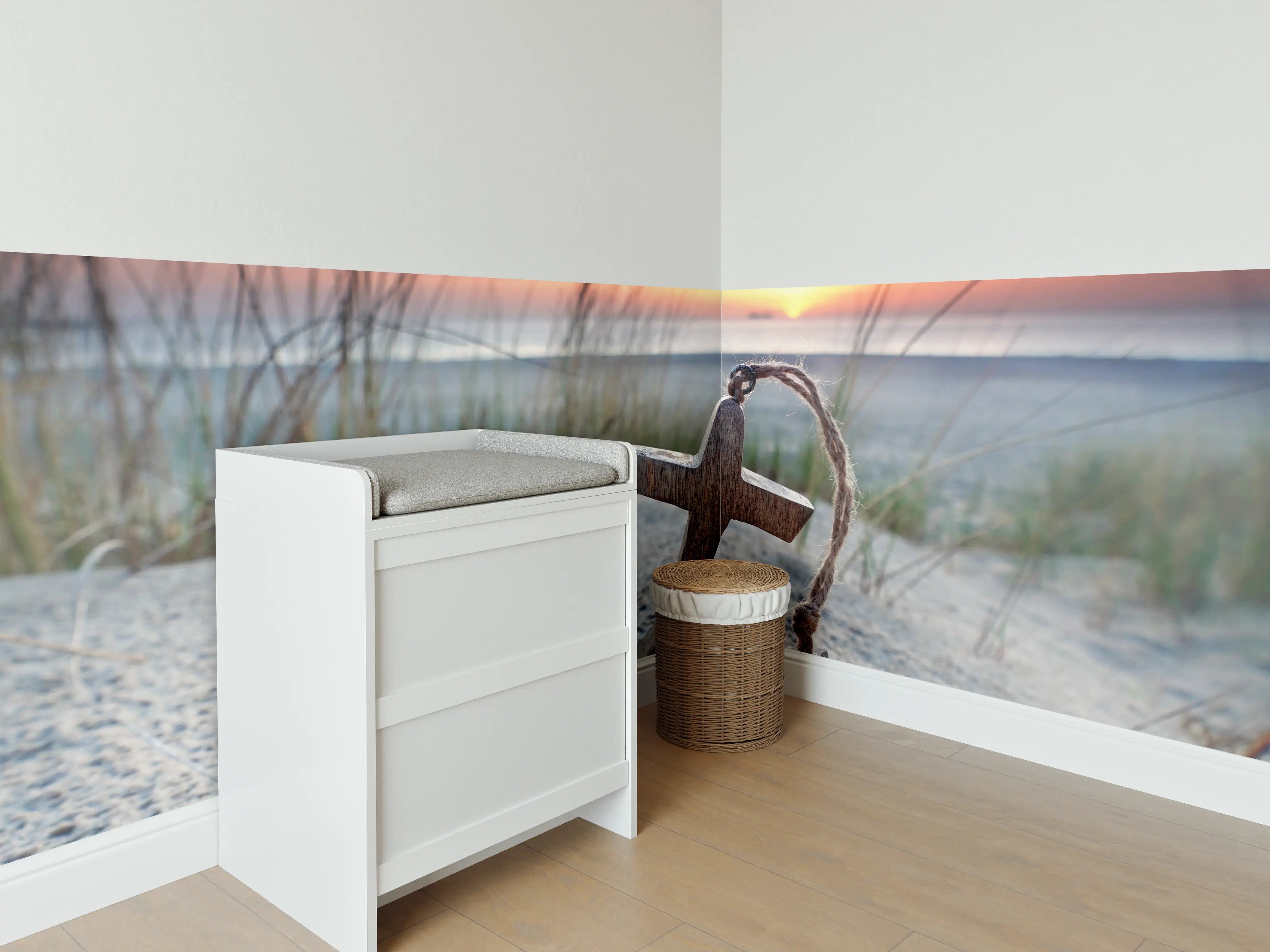 Babyzimmer Wandgestaltung - Anker am Strand