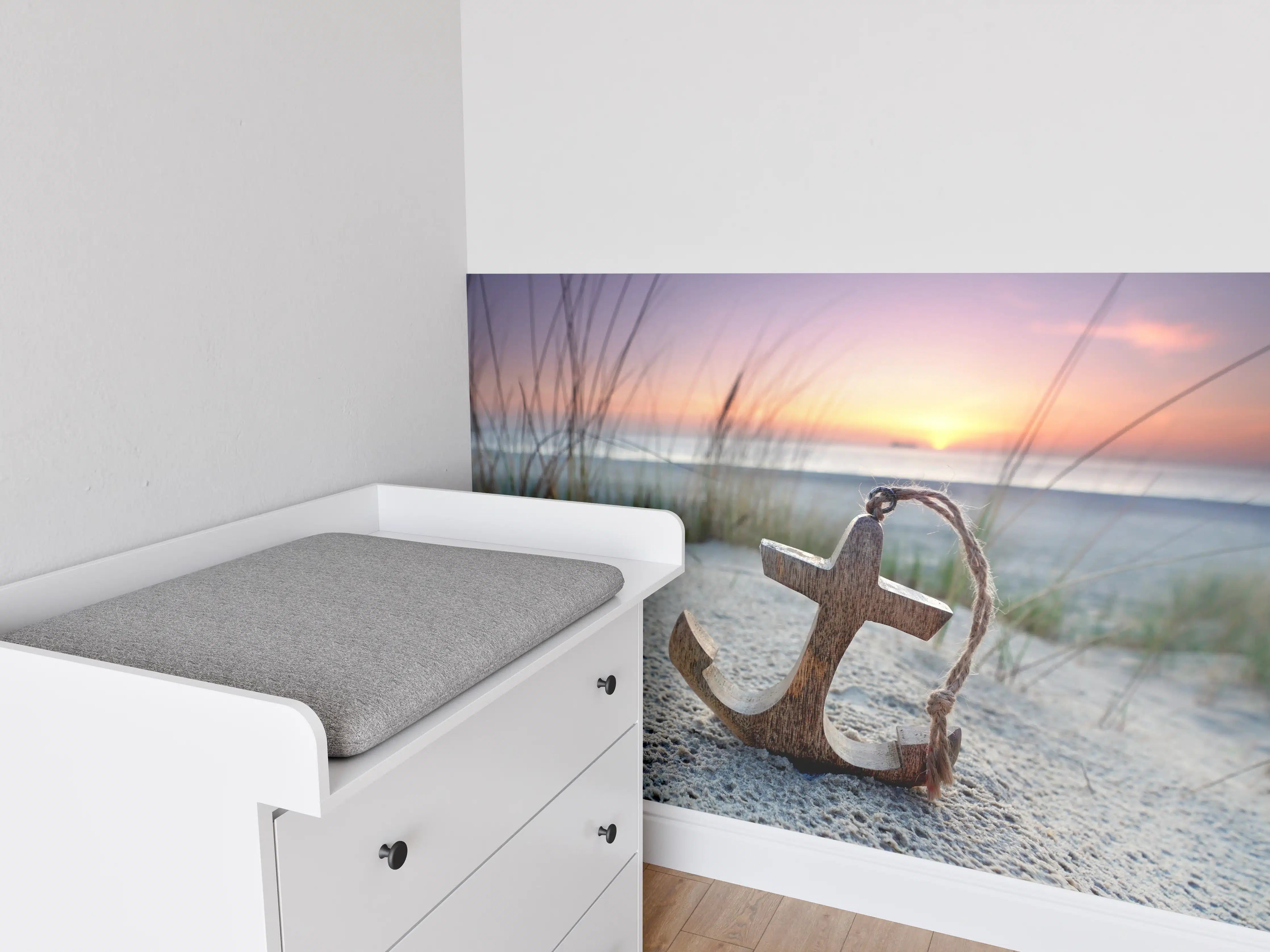 Babyzimmer Wandgestaltung - Anker am Strand