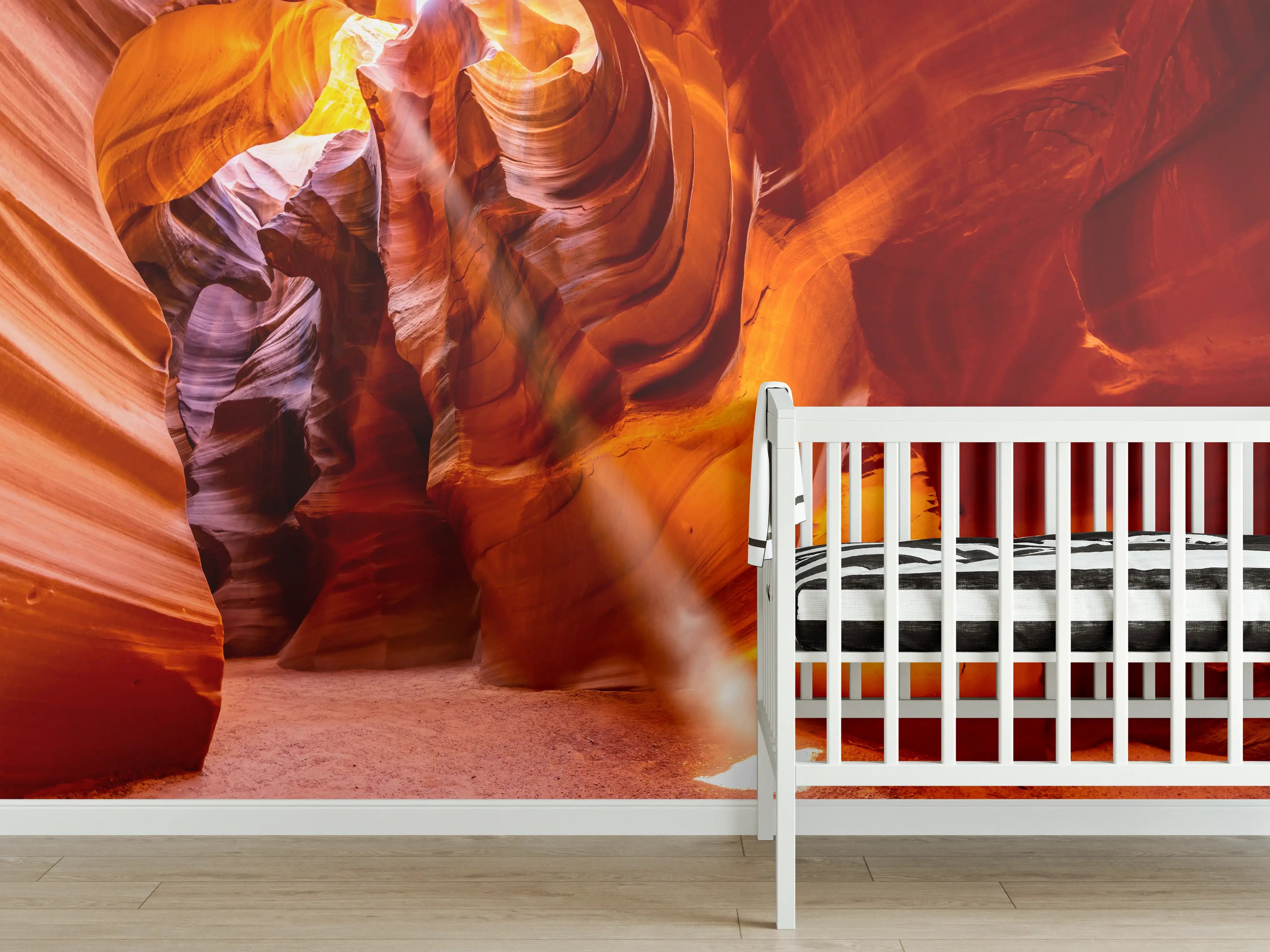 Babyzimmer Wandgestaltung - Antelope Canyon Farbenspiel