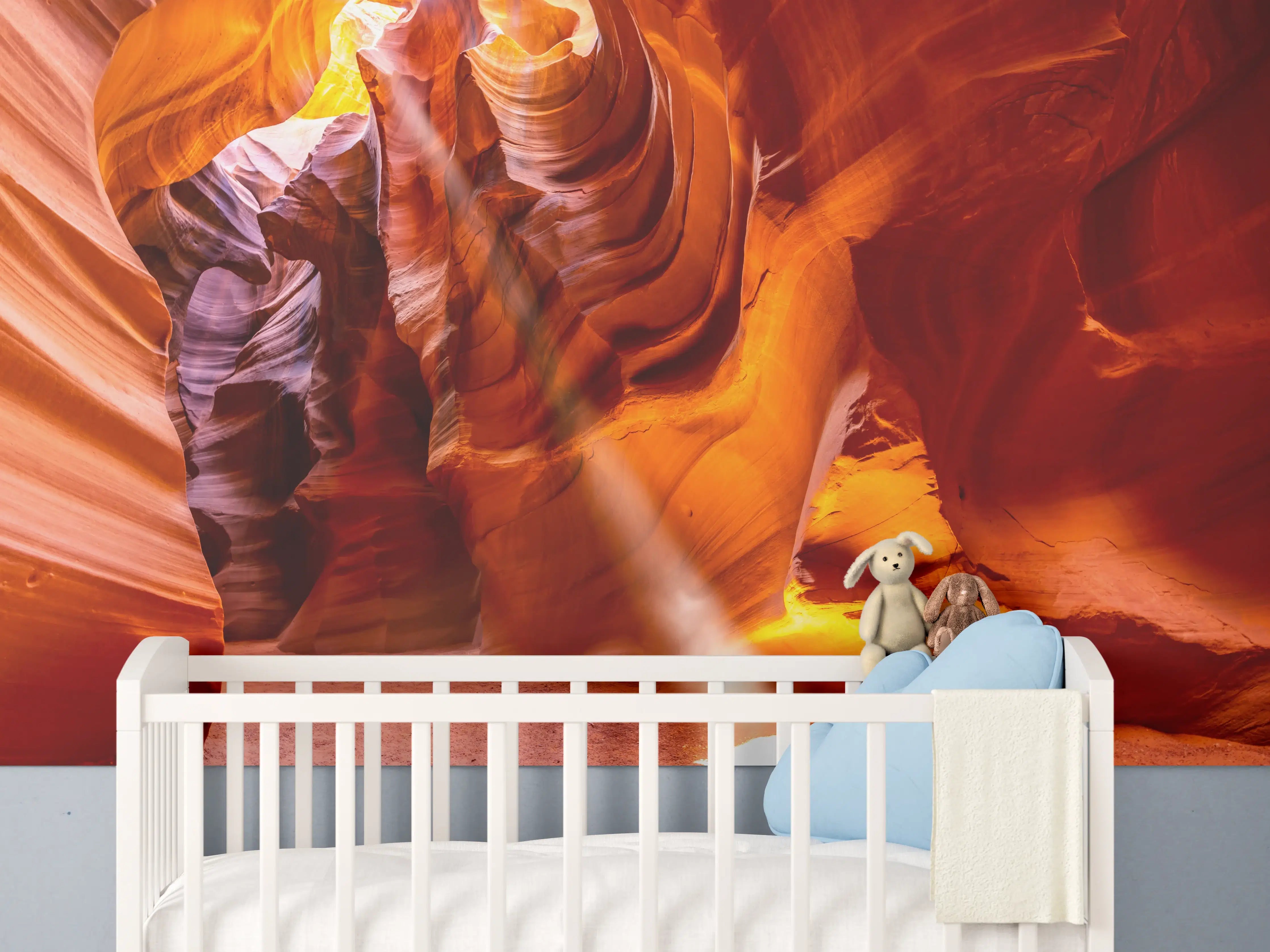 Babyzimmer Wandgestaltung - Antelope Canyon Farbenspiel