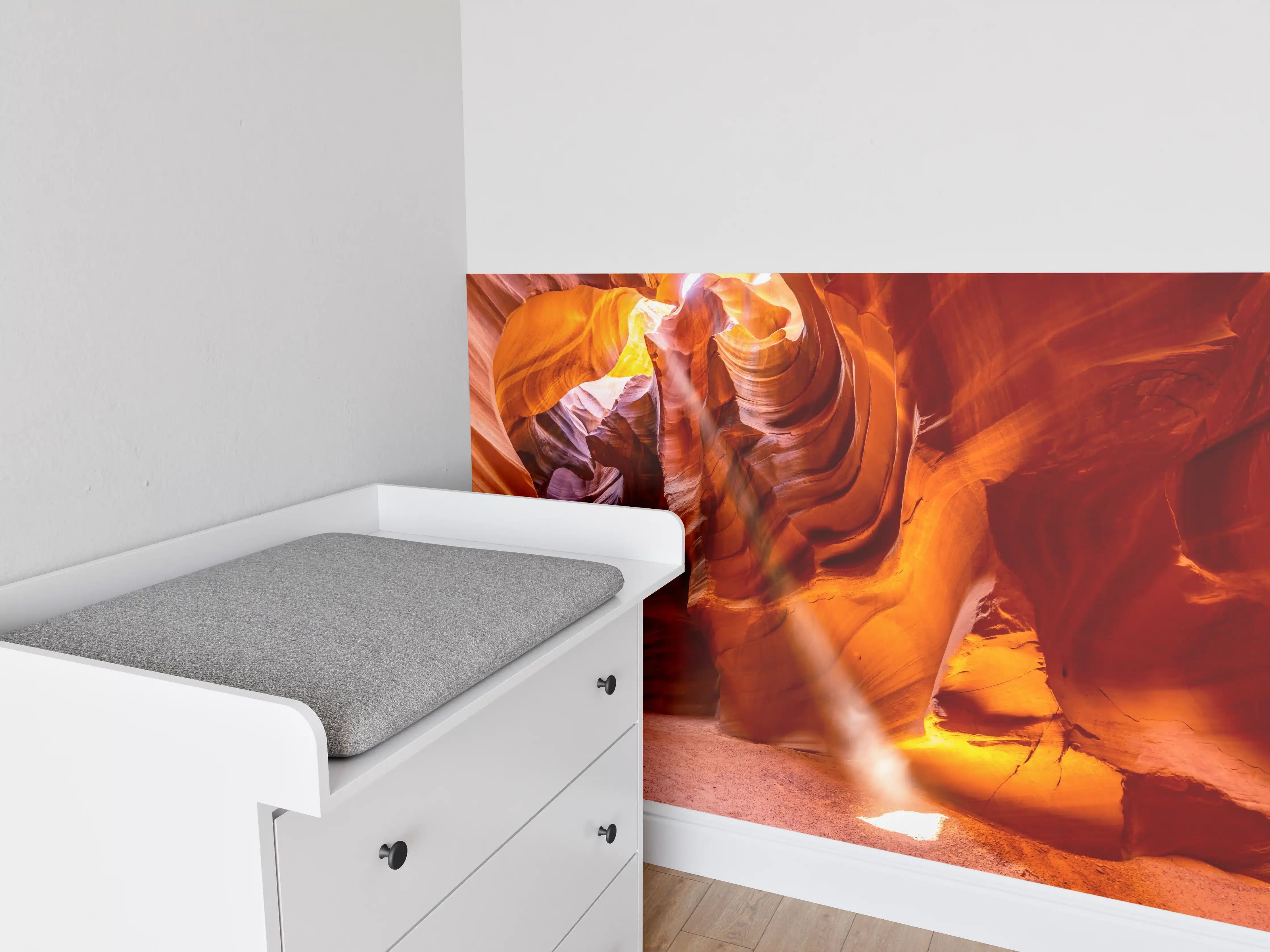Babyzimmer Wandgestaltung - Antelope Canyon Farbenspiel