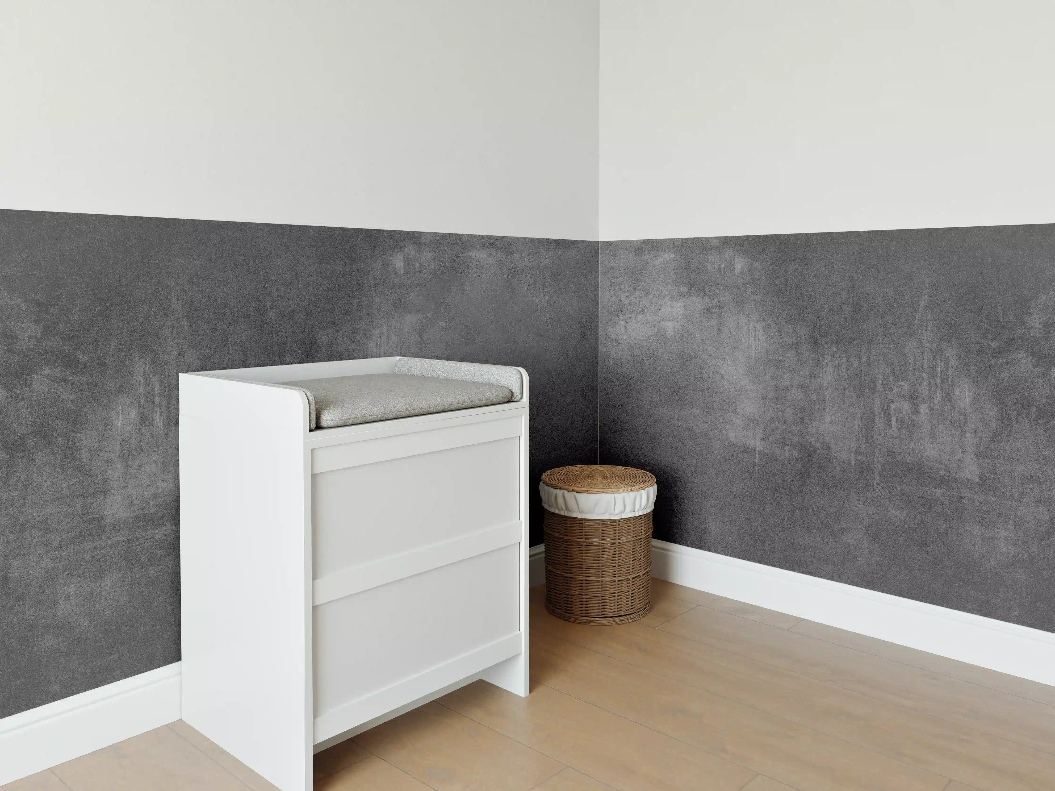 Babyzimmer Wandgestaltung - Anthrazit Beton Textur