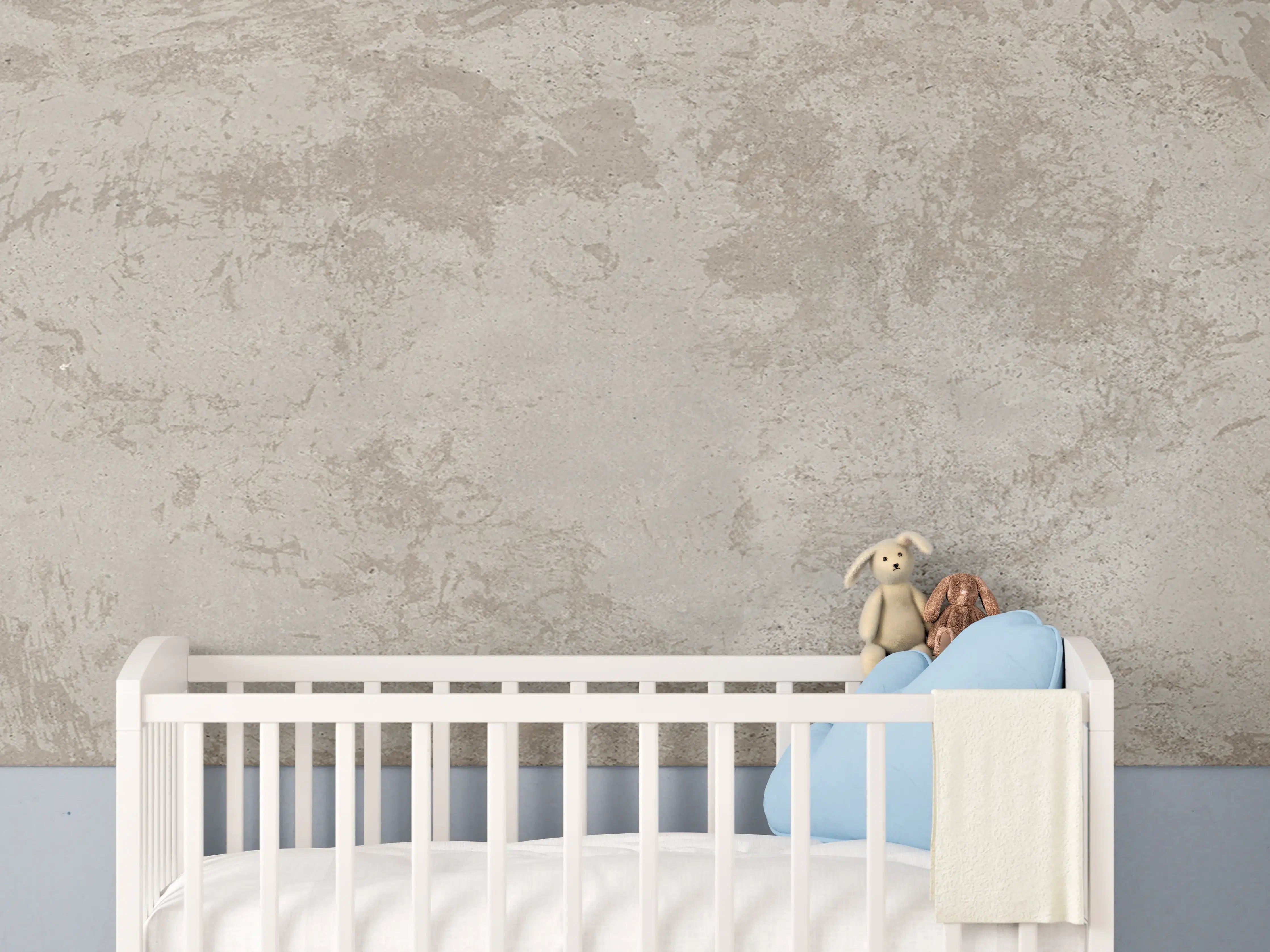 Babyzimmer Wandgestaltung - Antik beige Betonwand