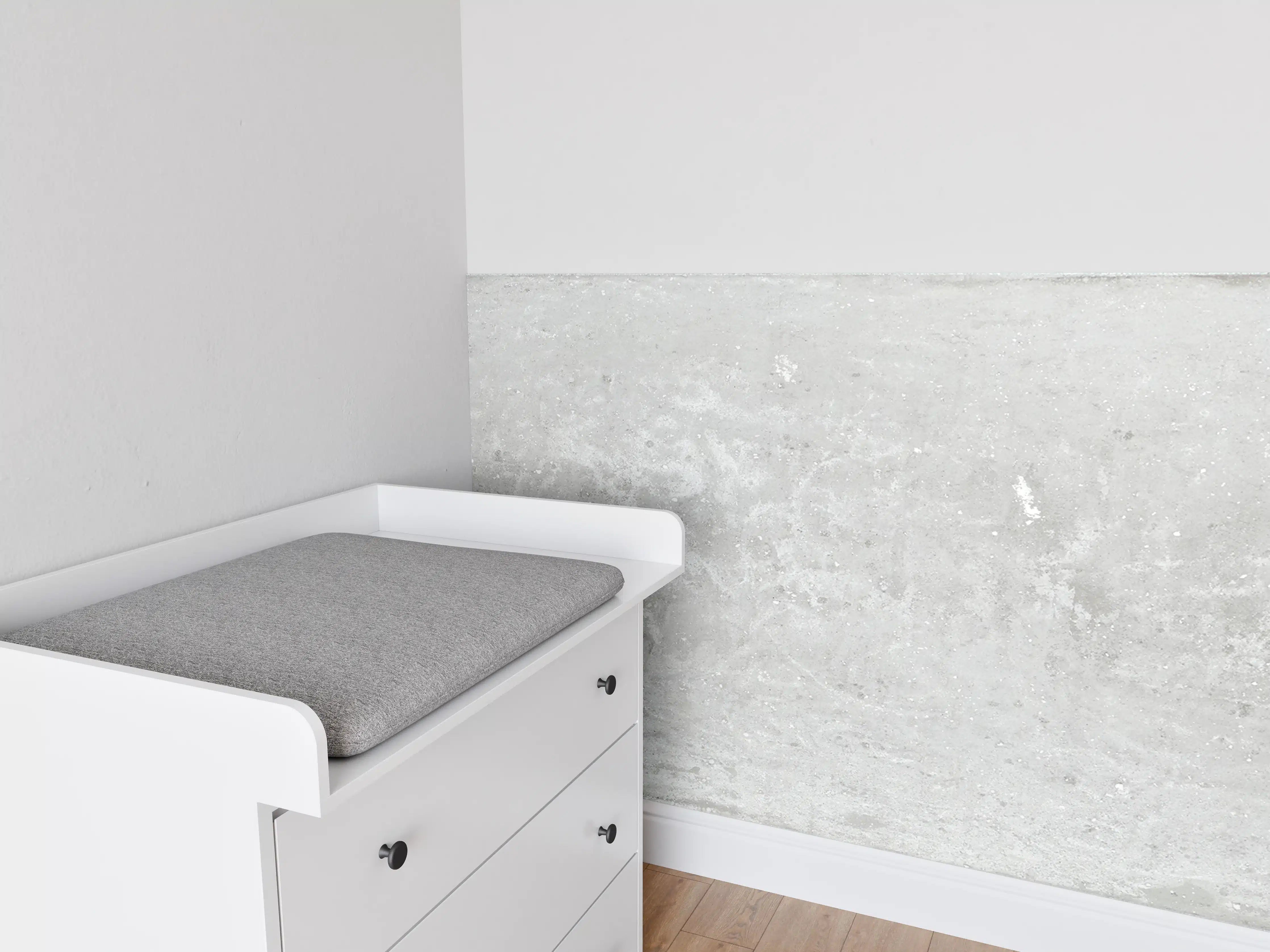 Babyzimmer Wandgestaltung - Antik weiß-gräuliche Betonwand