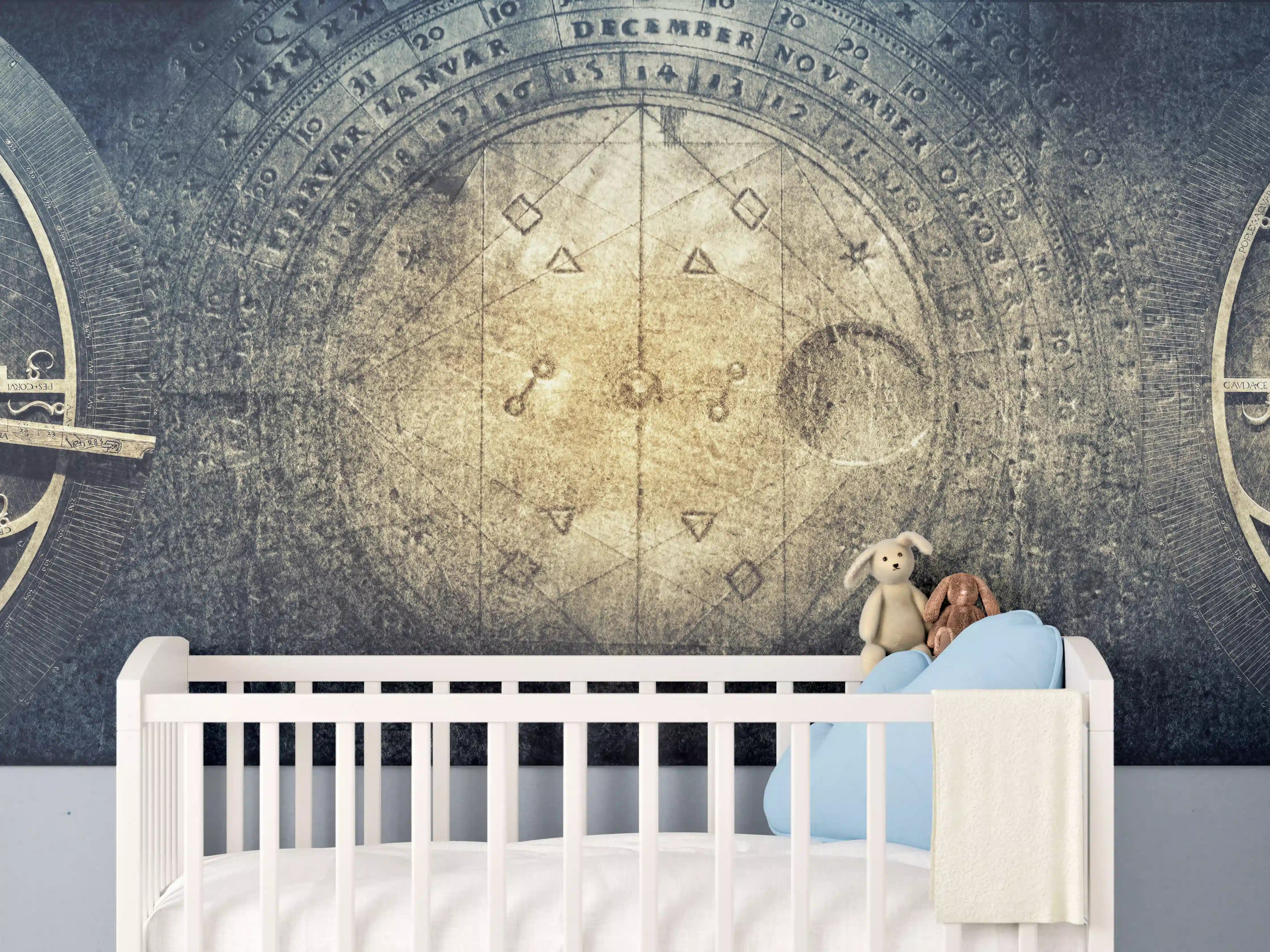 Babyzimmer Wandgestaltung - Antike Astronomie-Instrumente