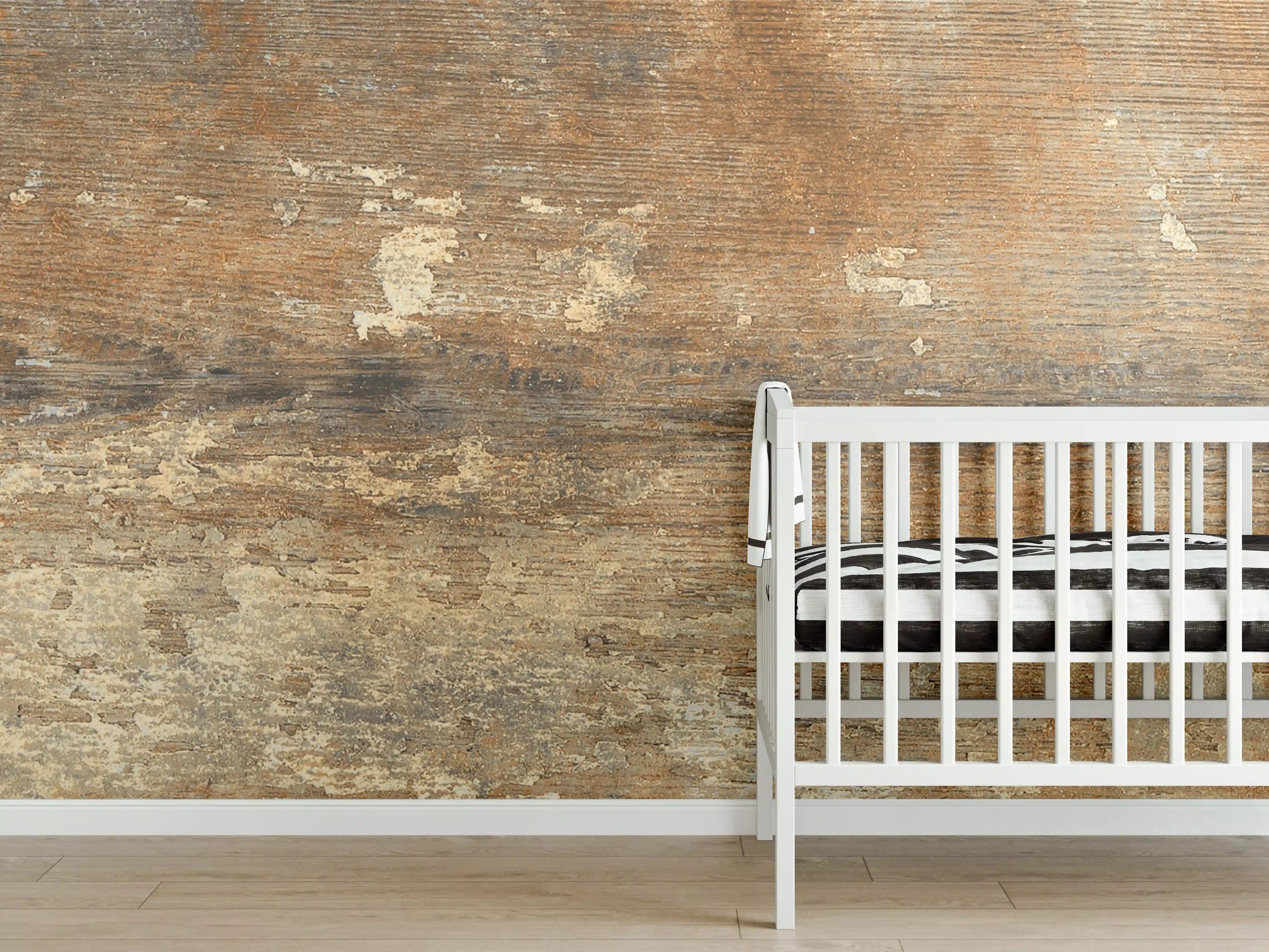 Babyzimmer Wandgestaltung - Antike Eichenholz-Textur