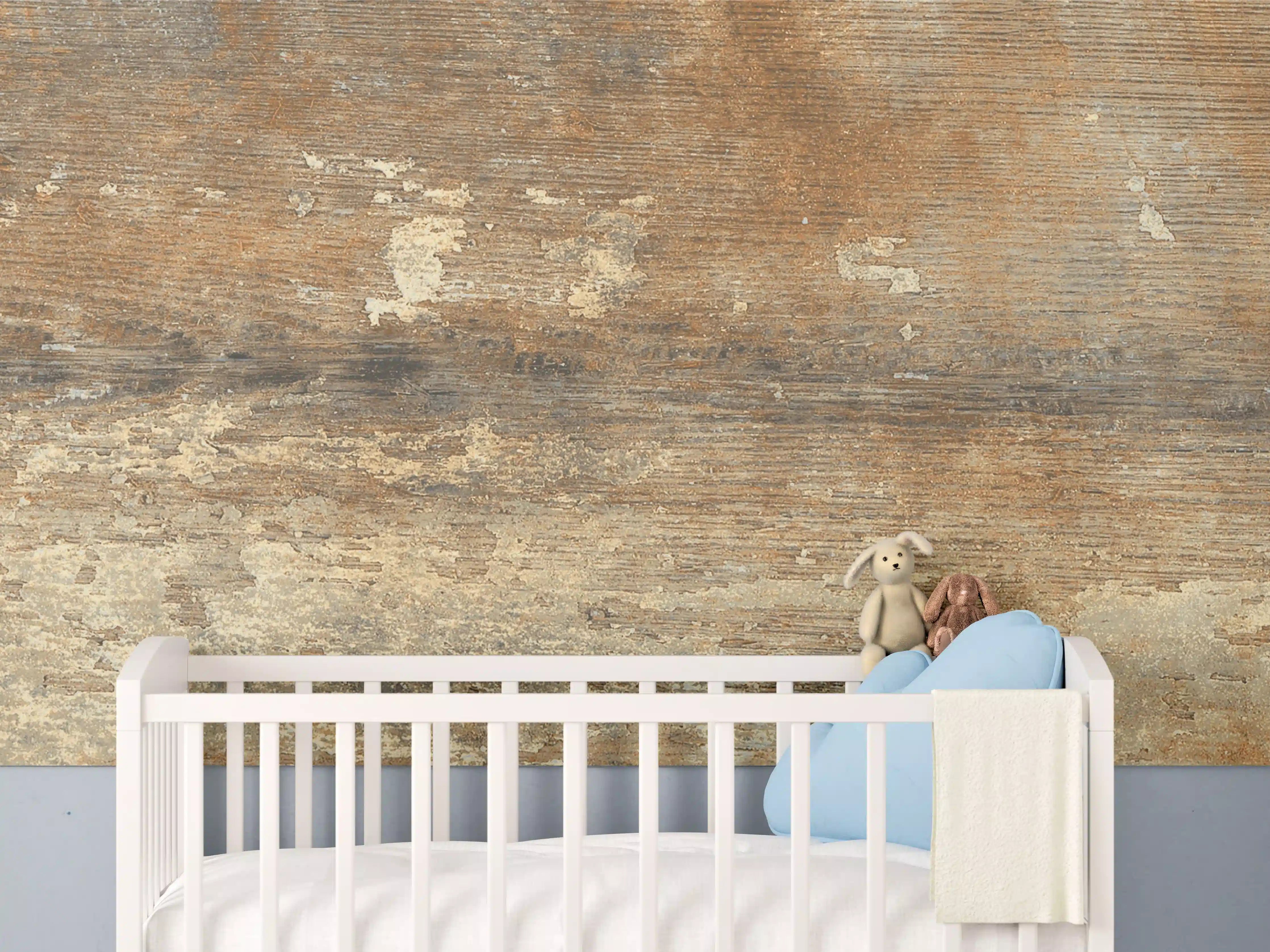 Babyzimmer Wandgestaltung - Antike Eichenholz-Textur