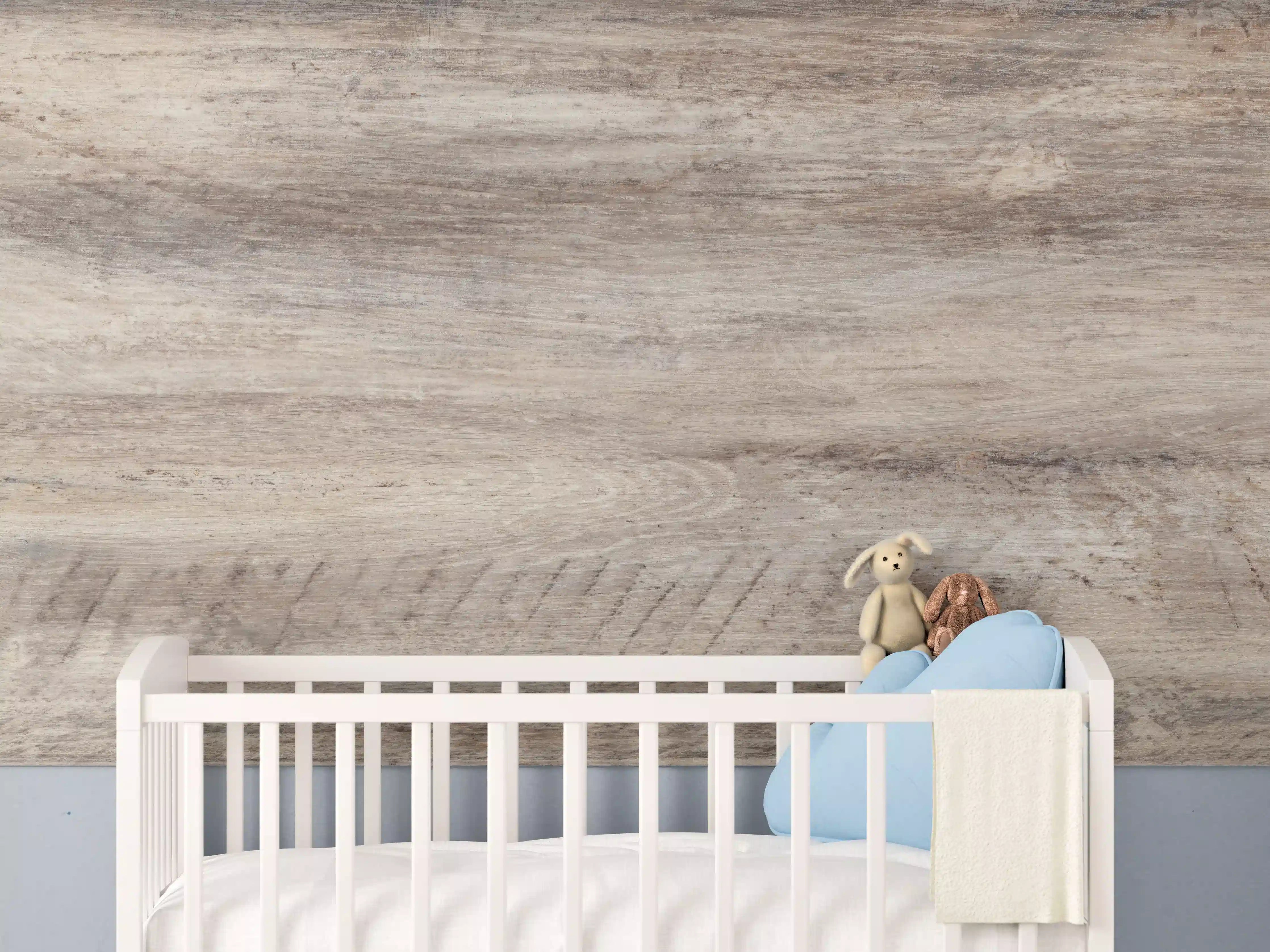 Babyzimmer Wandgestaltung - Antike Holztextur