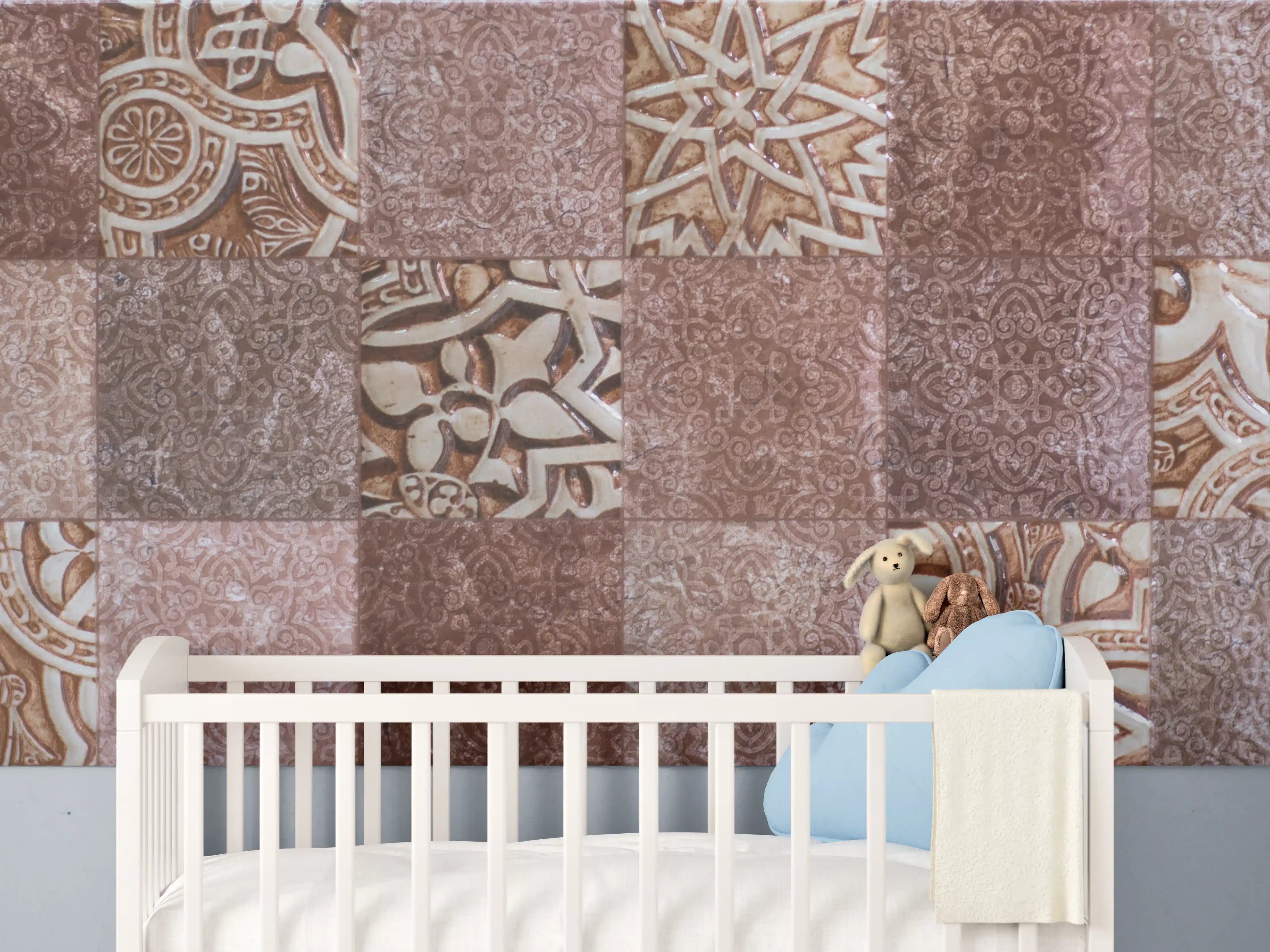 Babyzimmer Wandgestaltung - Antike Terrakotta-Fliesenmuster