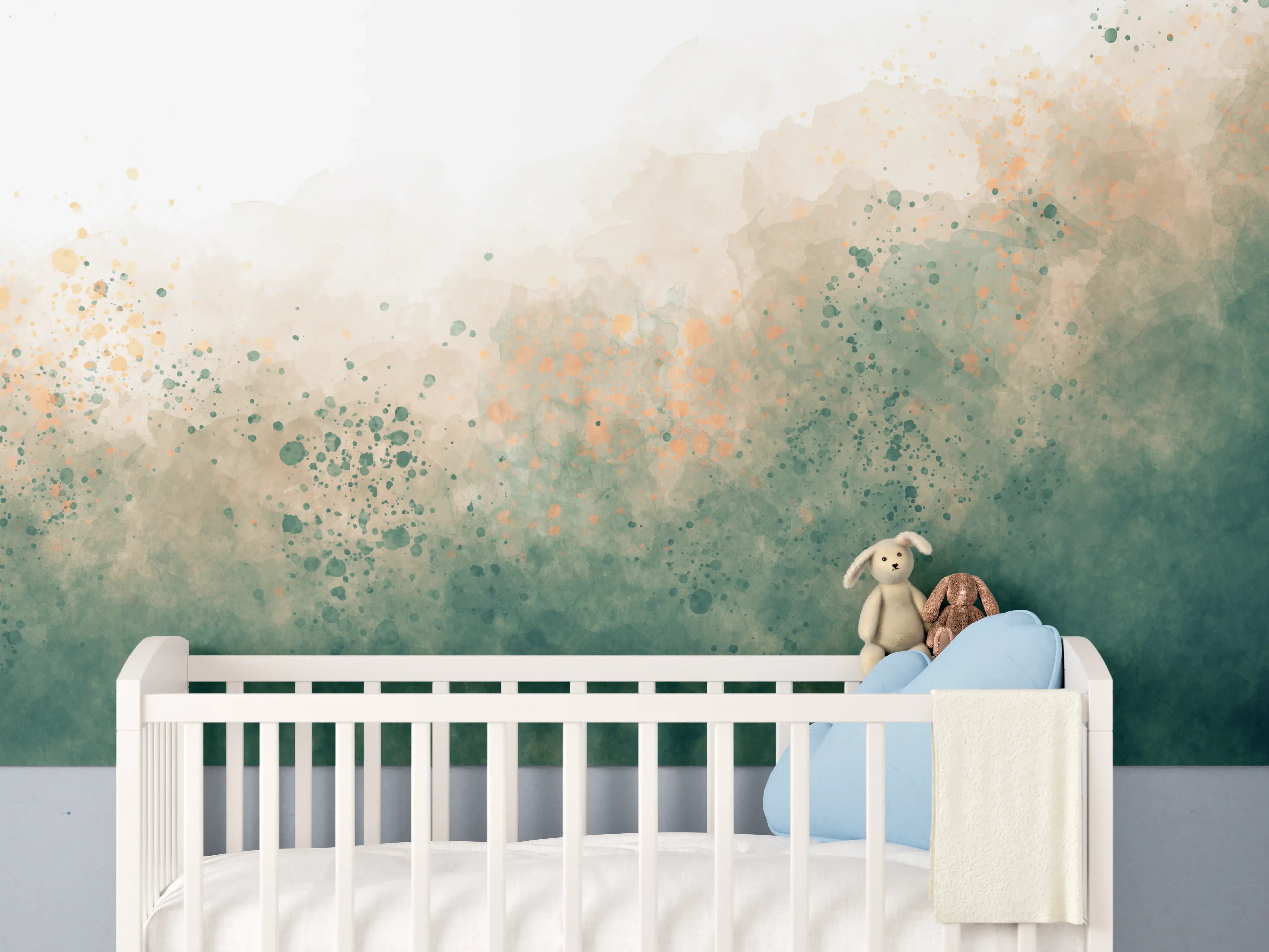 Babyzimmer Wandgestaltung - Aquarell Himmel Gradient Textur