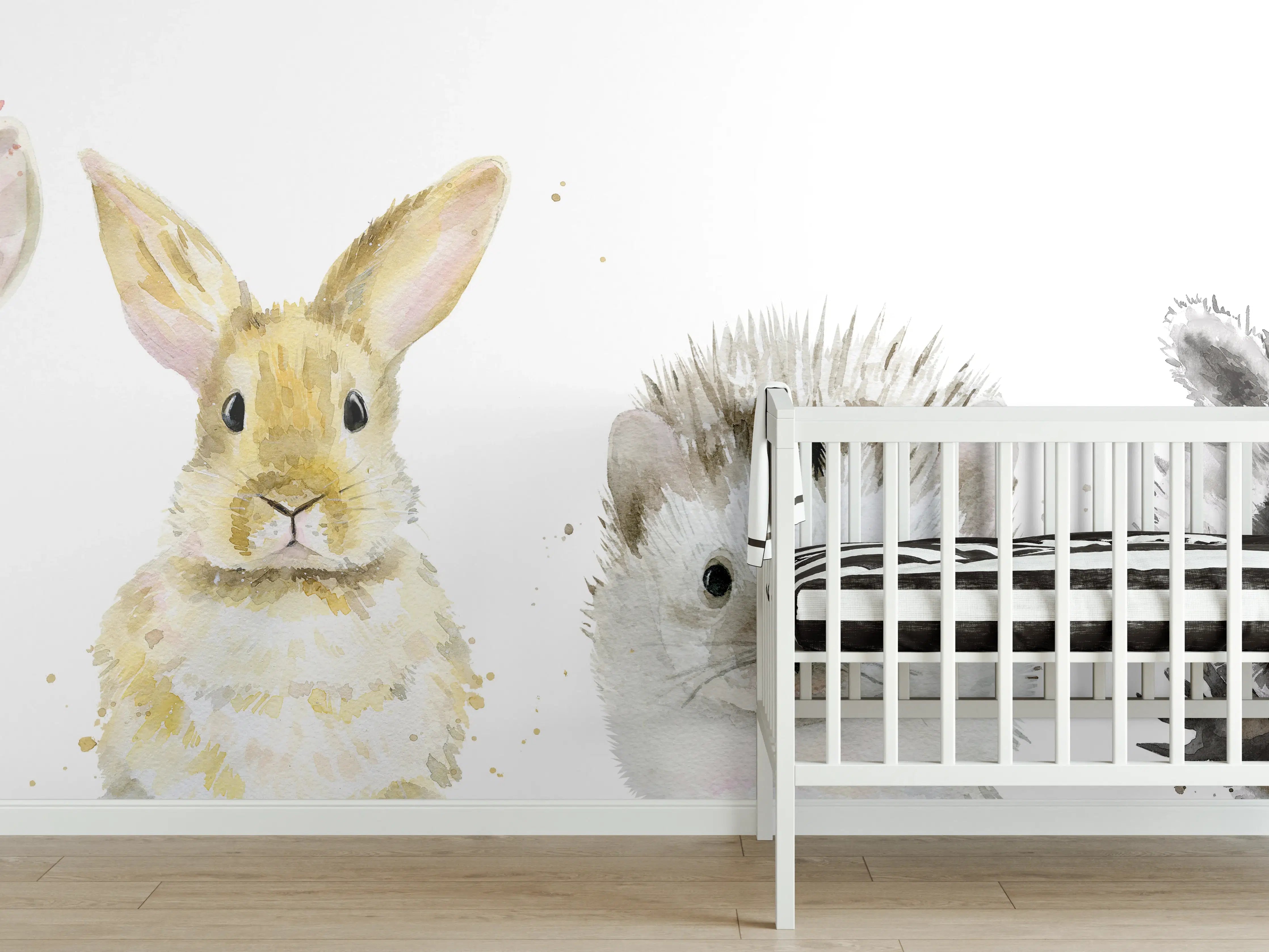 Babyzimmer Wandgestaltung - Aquarell-Tier-Set