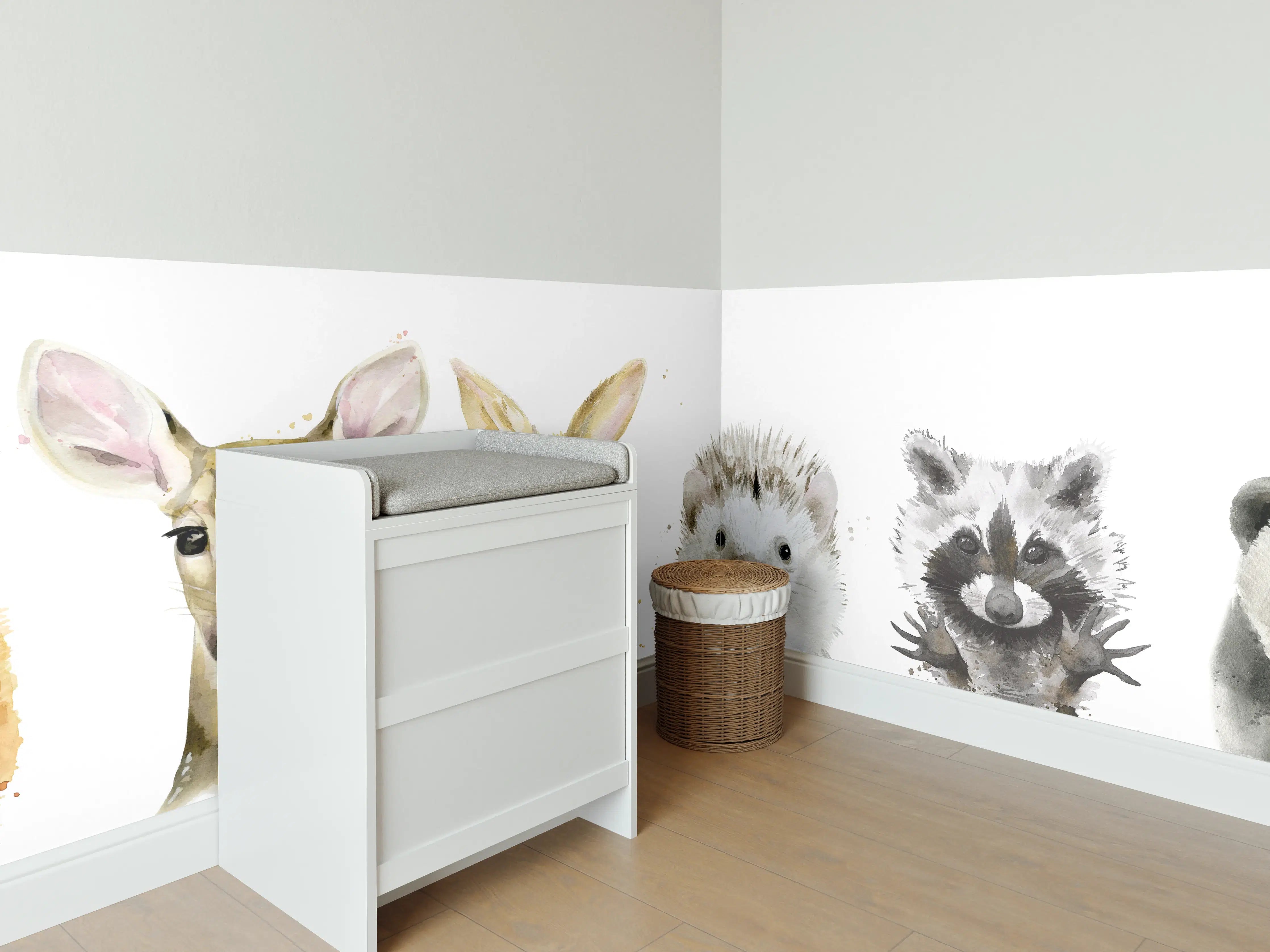 Babyzimmer Wandgestaltung - Aquarell-Tier-Set