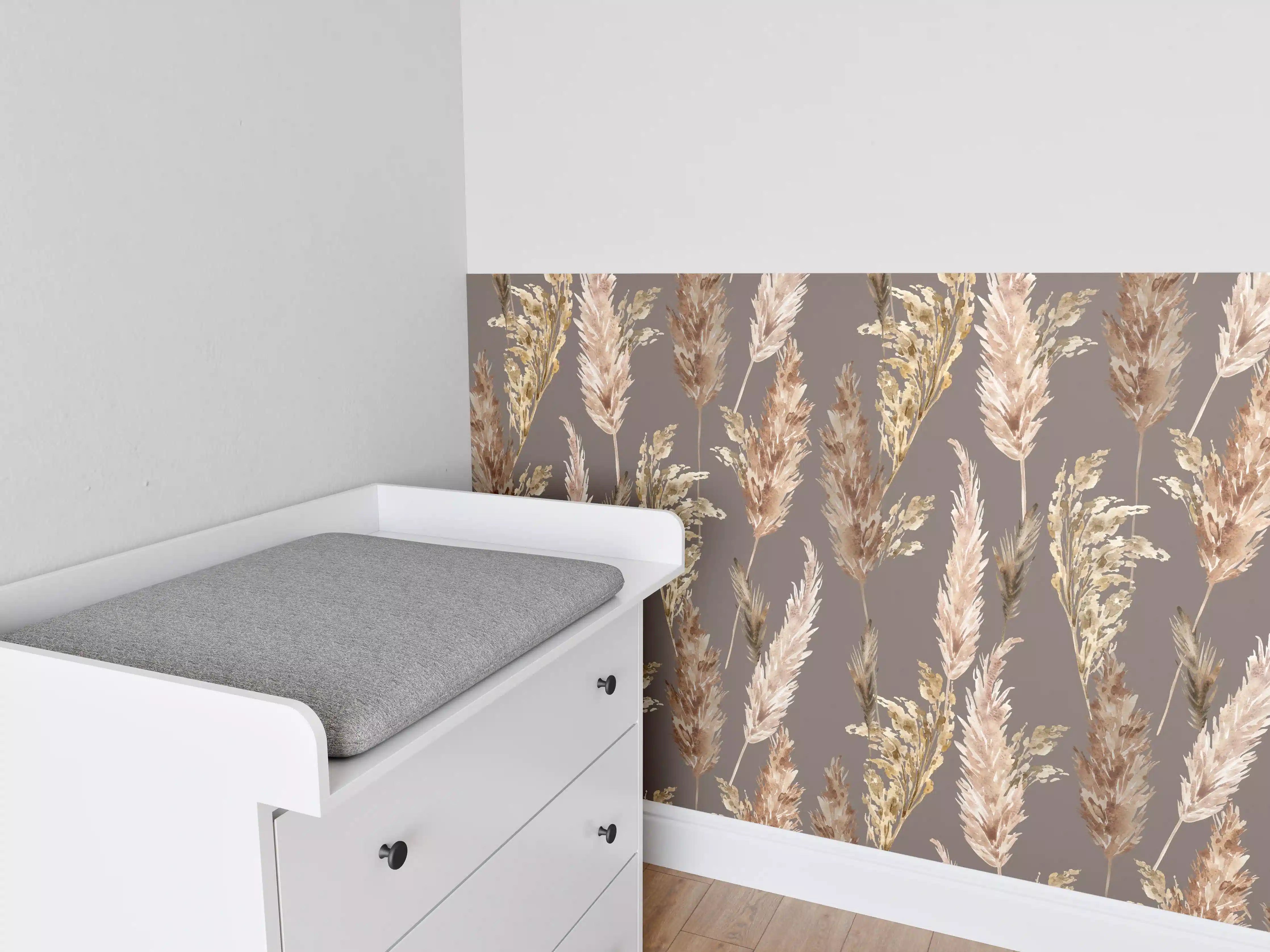 Babyzimmer Wandgestaltung - Aquarell floralen Muster 