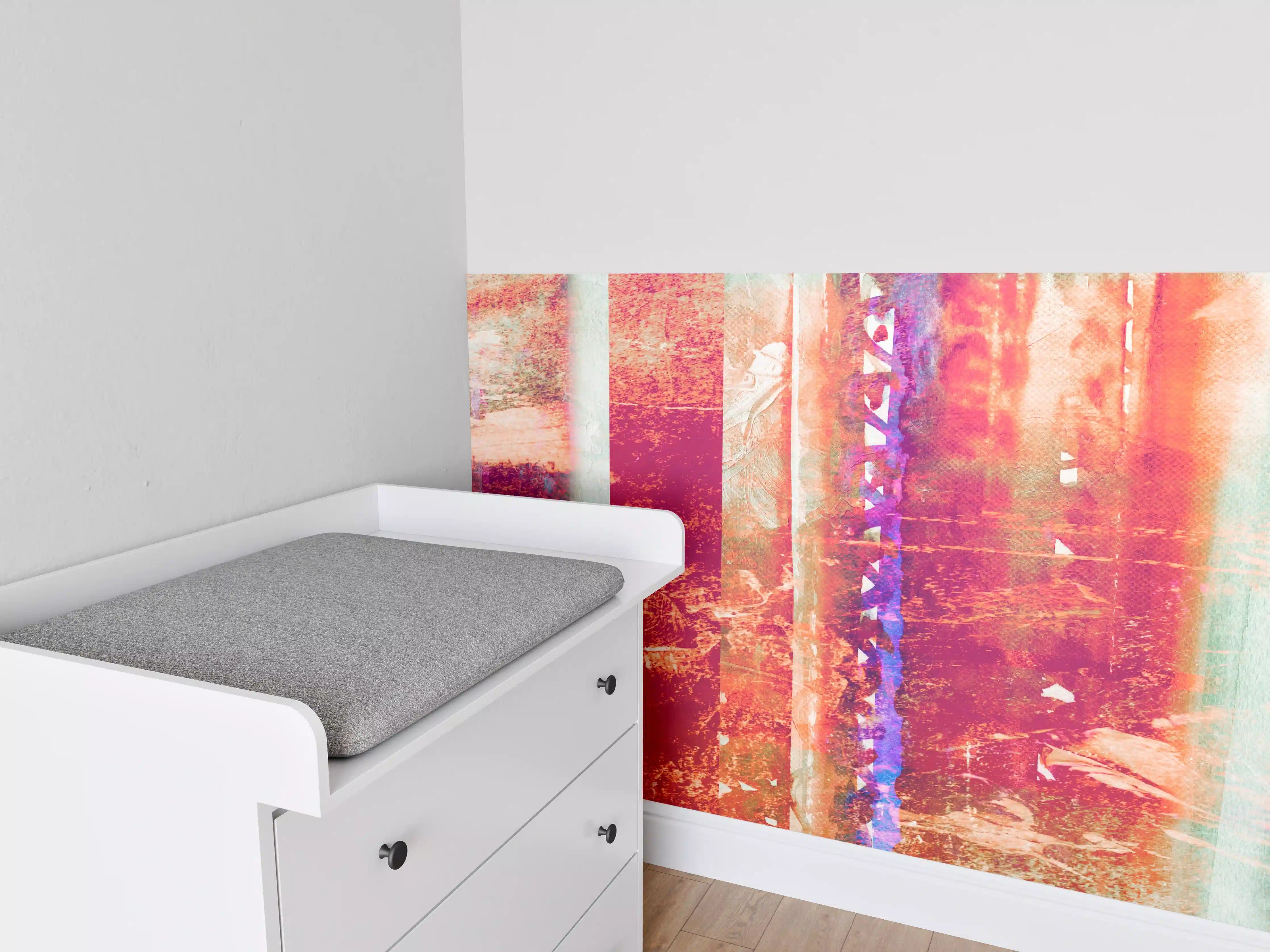 Babyzimmer Wandgestaltung - Aquarell pastellfarbige Streifen