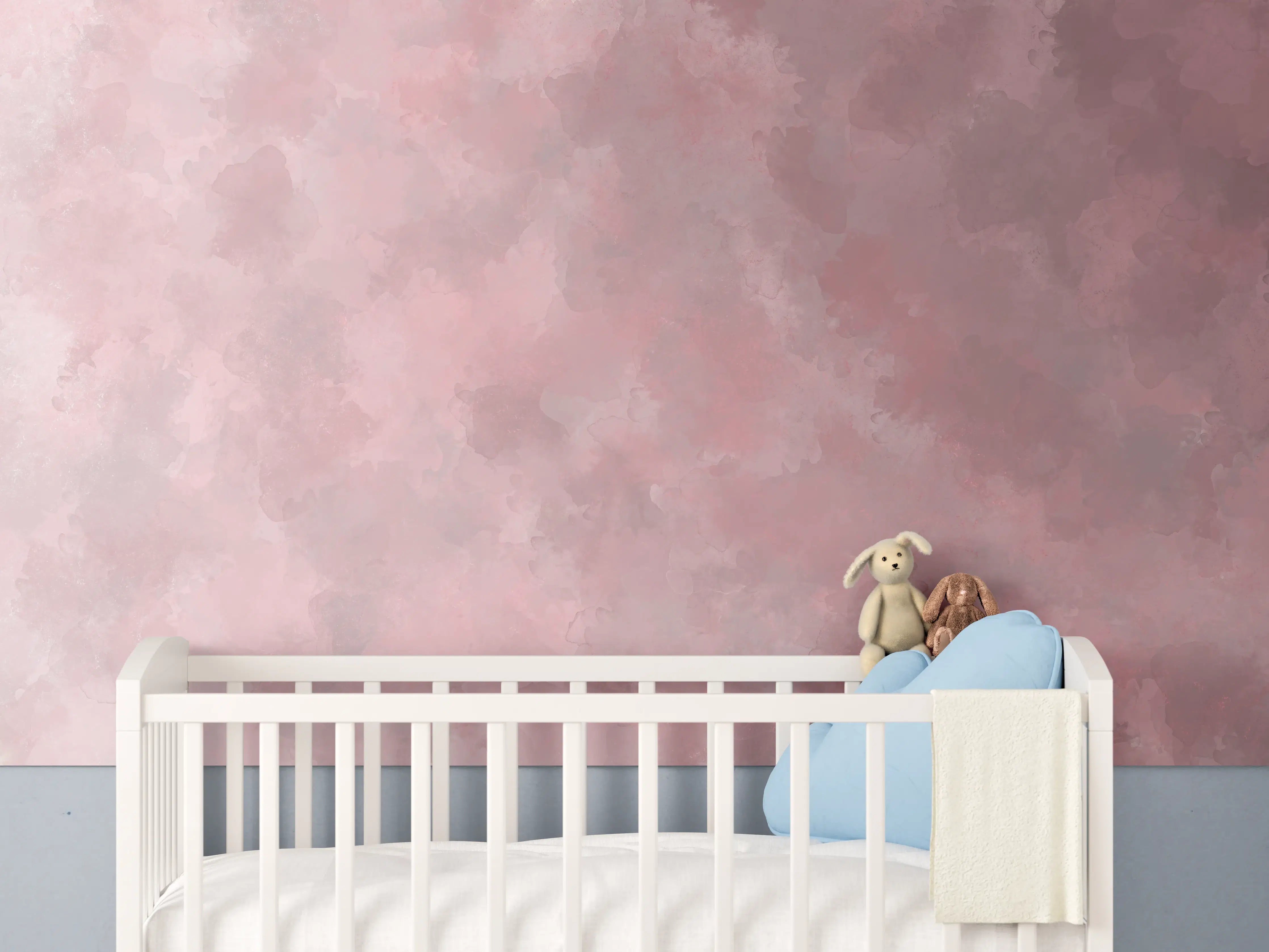 Babyzimmer Wandgestaltung - Aquarelle Textur - Kunstmalerei