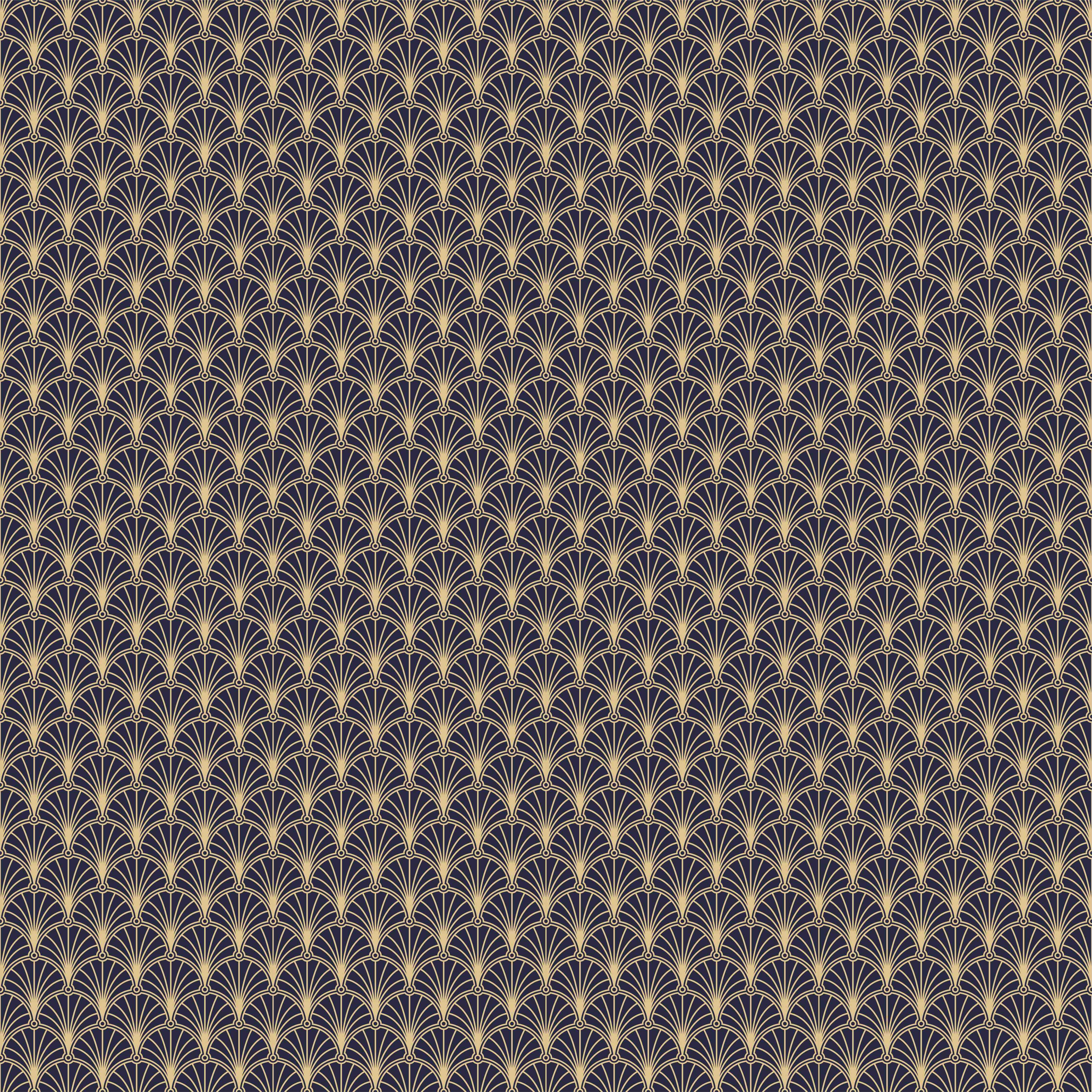 Babyzimmer Wandgestaltung-Art Déco-Fächer-Muster Dunkel