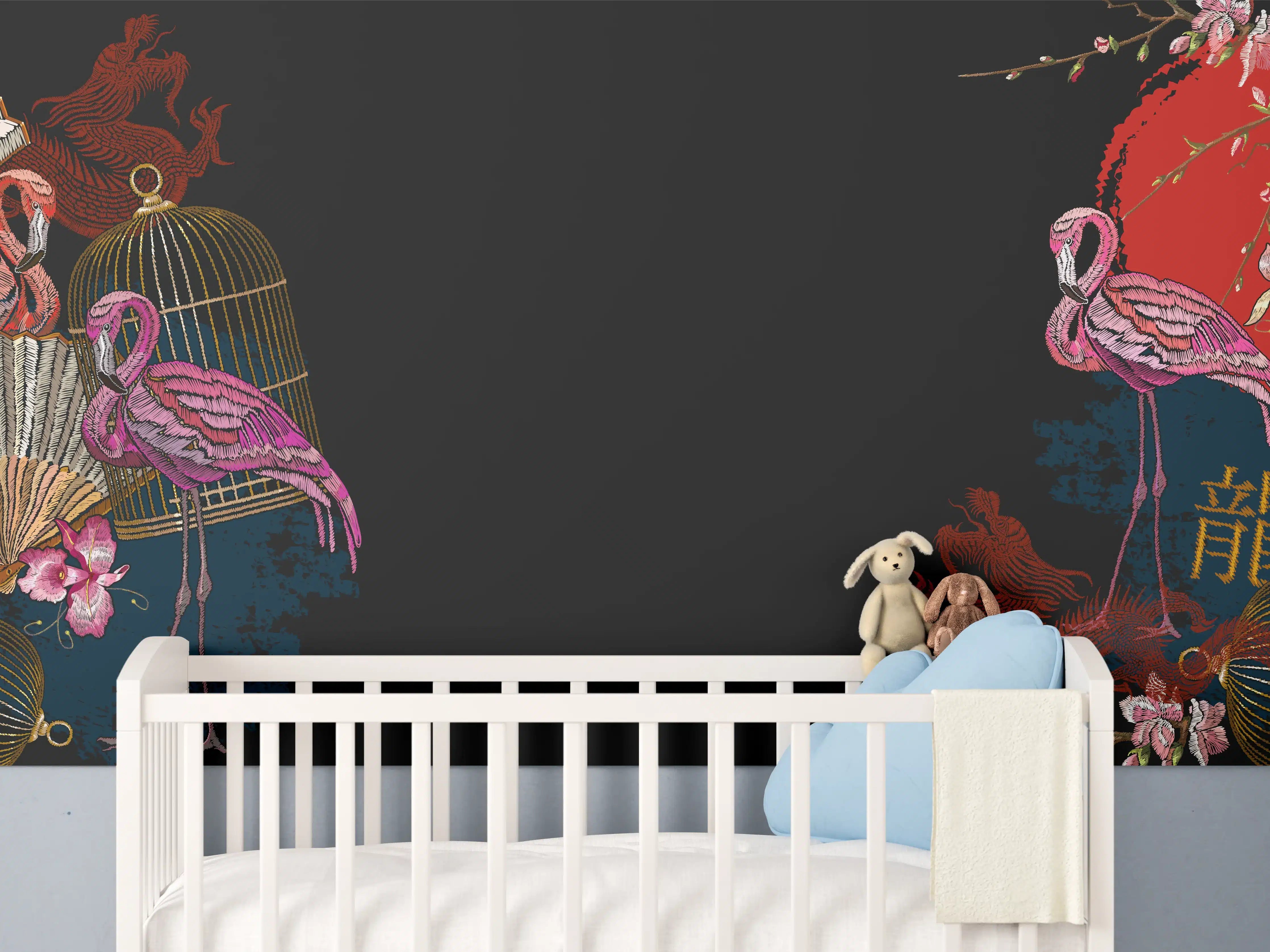 Babyzimmer Wandgestaltung - Asiatisches Drachen-Fan Banner