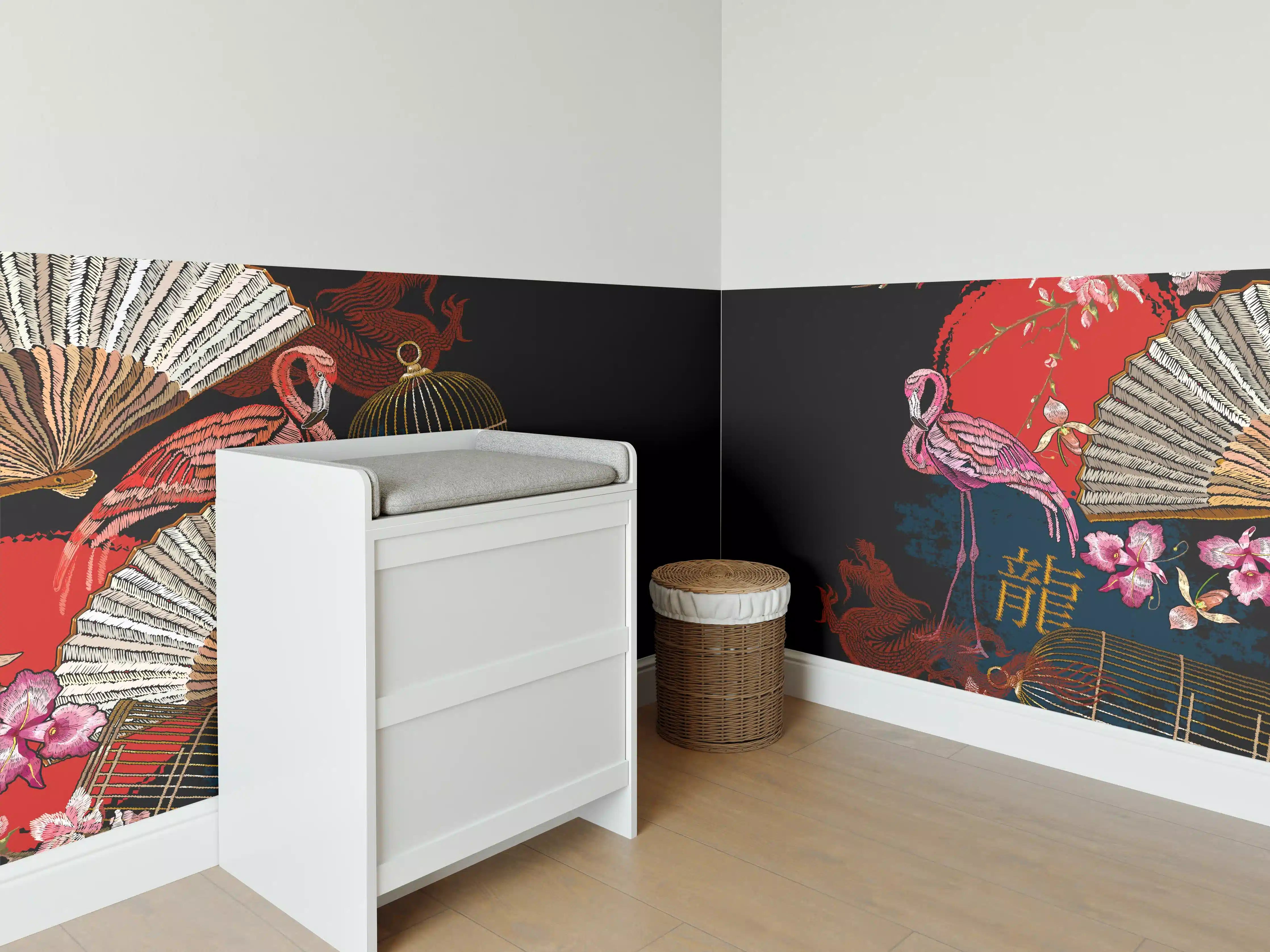 Babyzimmer Wandgestaltung - Asiatisches Drachen-Fan Banner
