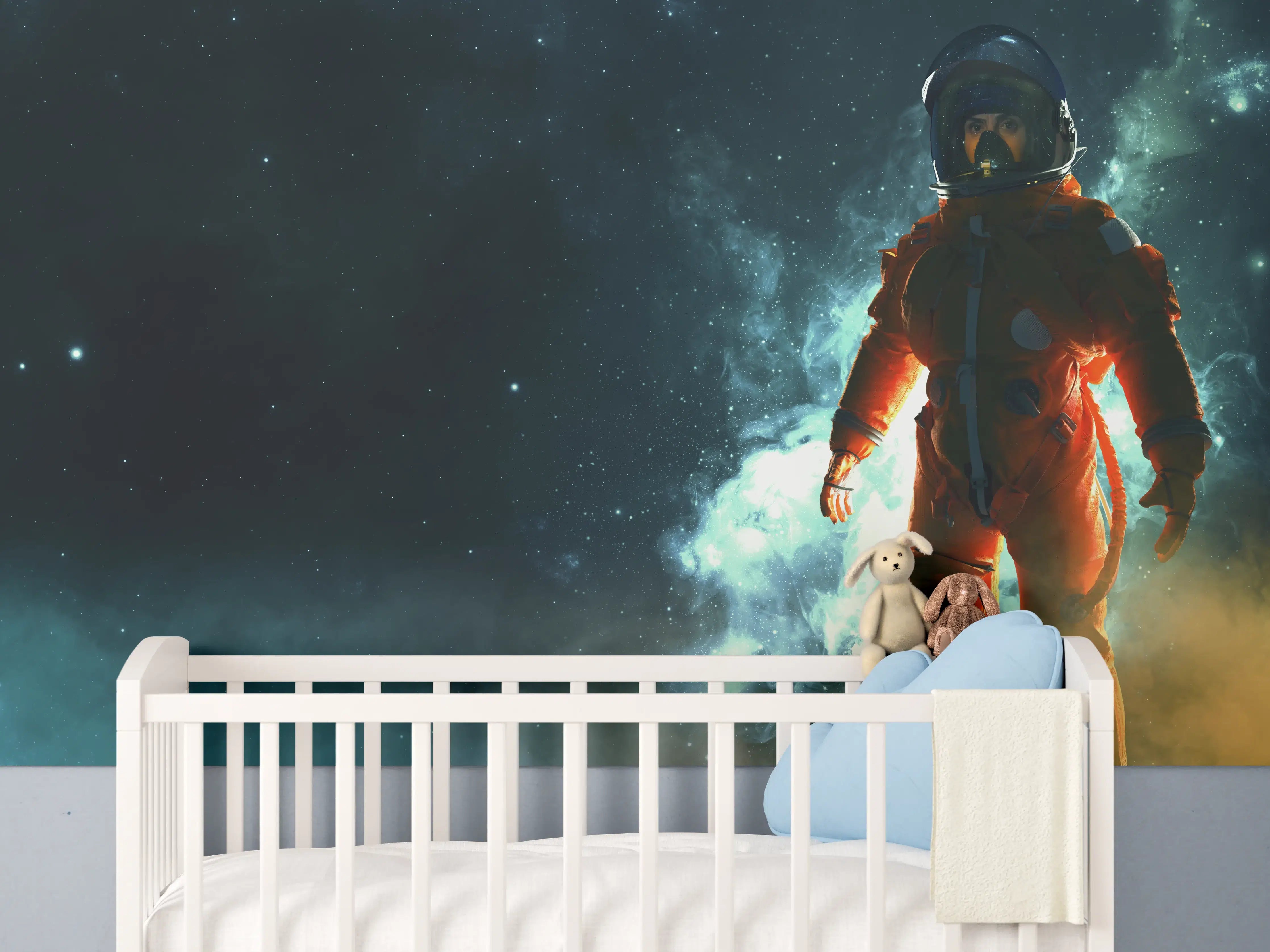 Babyzimmer Wandgestaltung - Astronaut im Weltraum