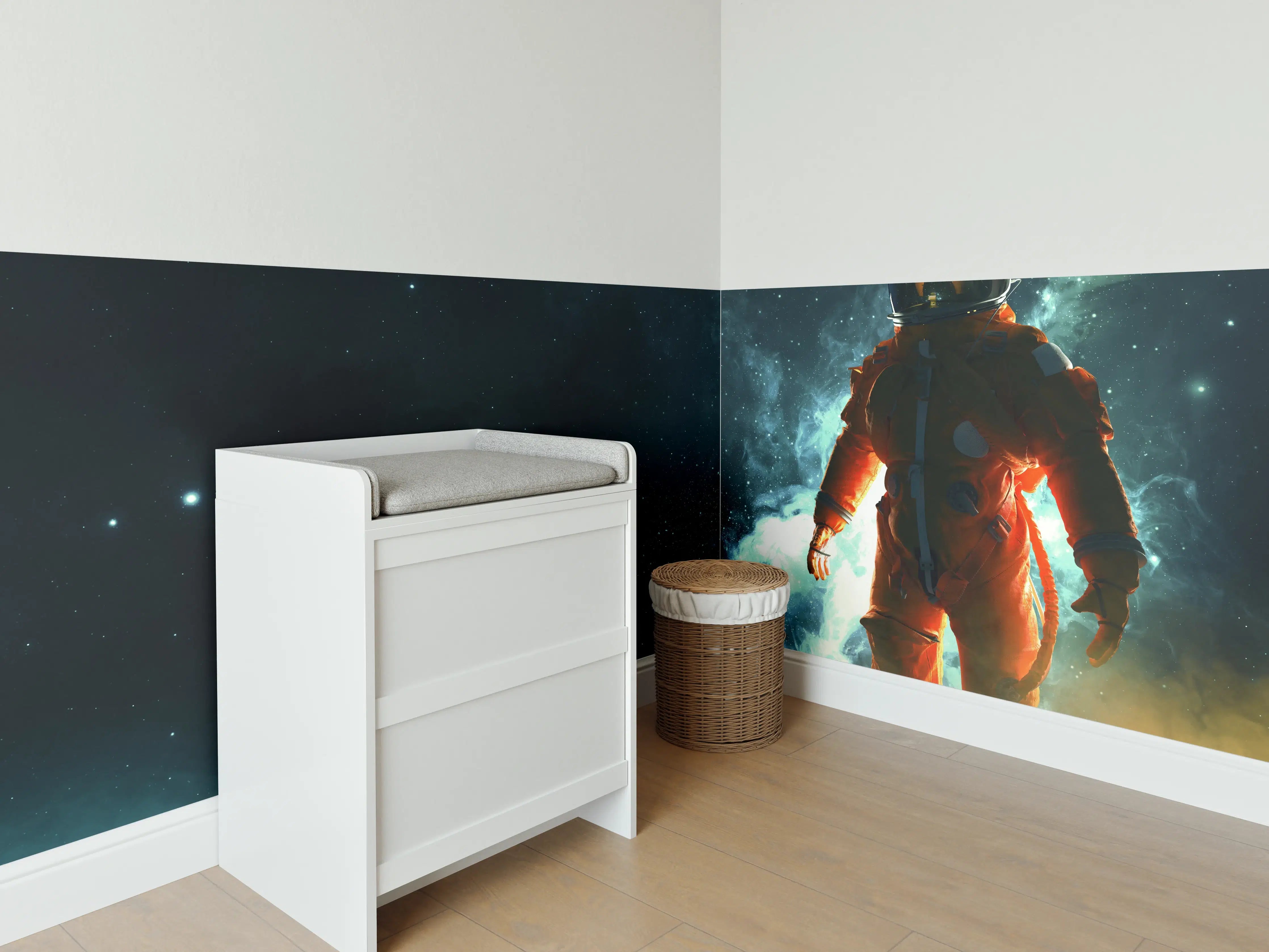 Babyzimmer Wandgestaltung - Astronaut im Weltraum