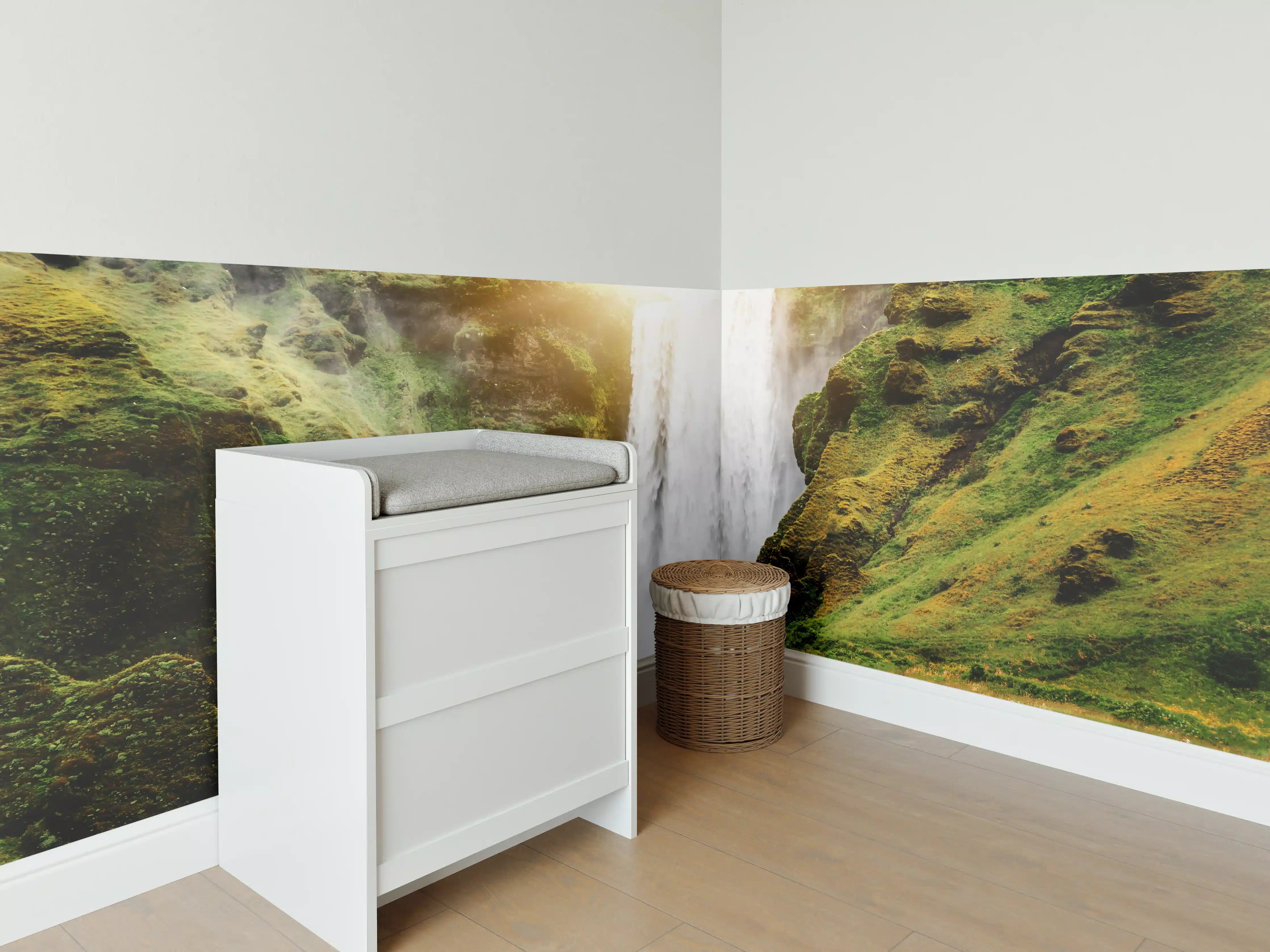 Babyzimmer Wandgestaltung - Atemberaubender Wasserfall in Island