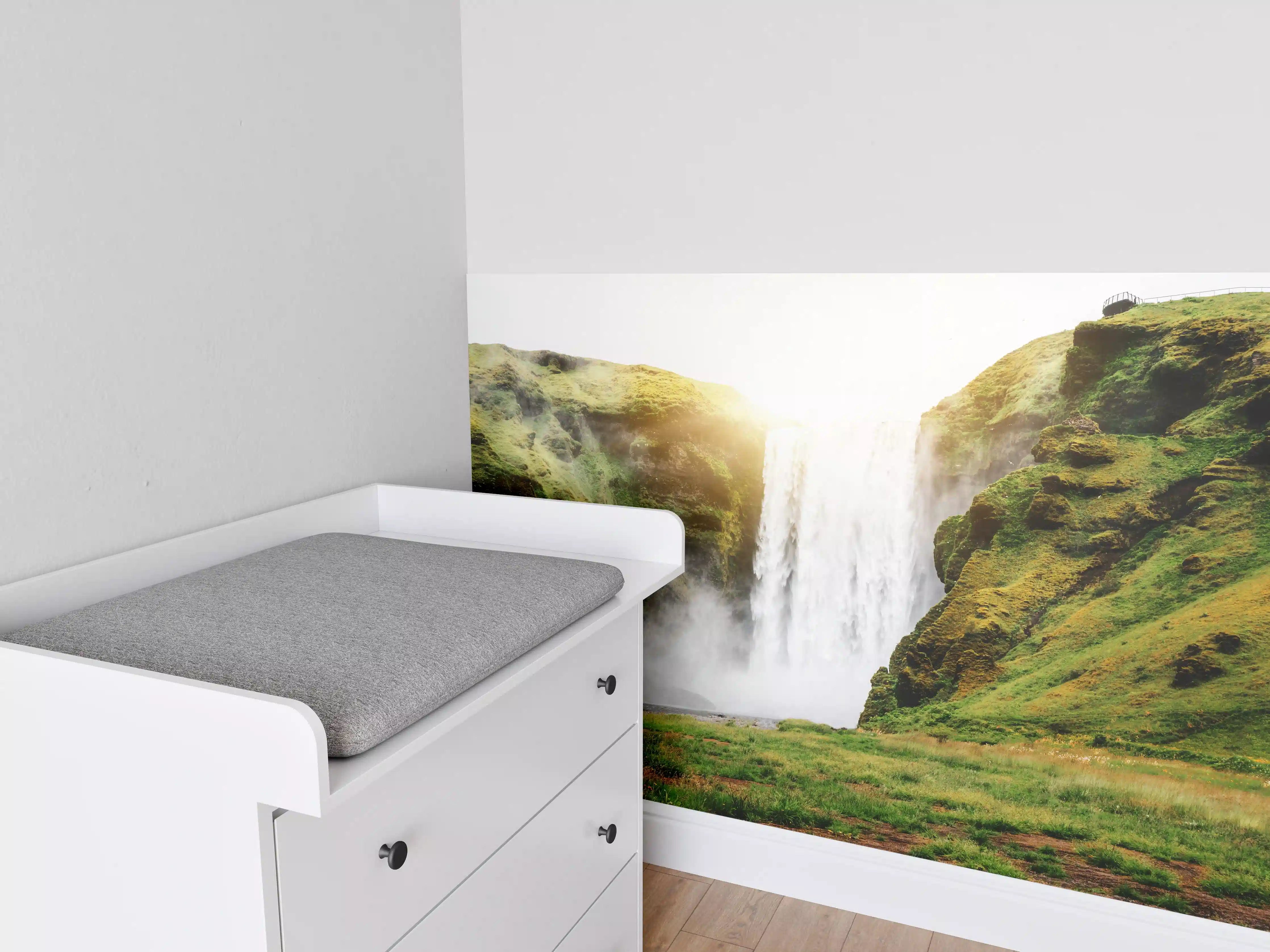 Babyzimmer Wandgestaltung - Atemberaubender Wasserfall in Island