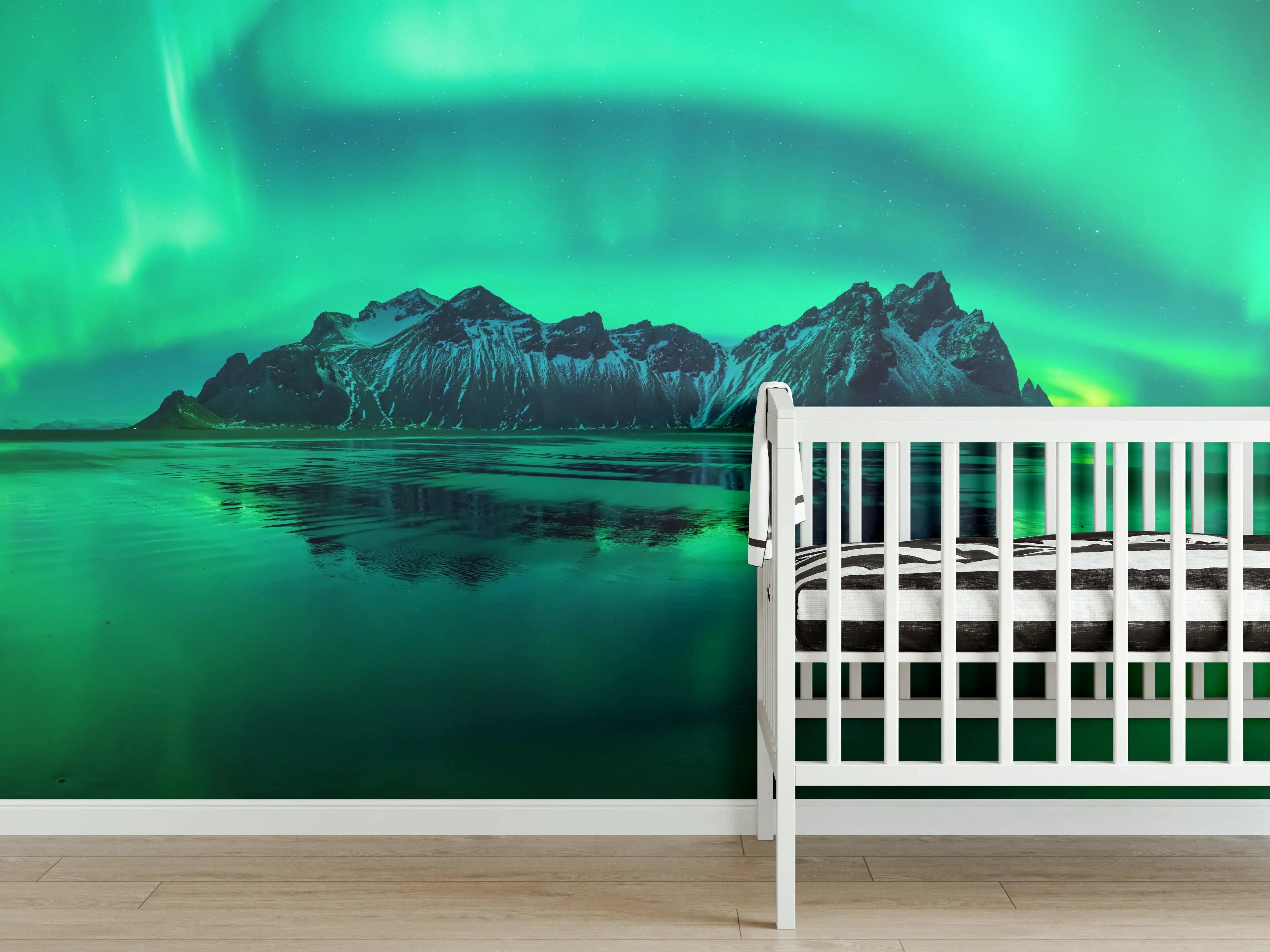 Babyzimmer Wandgestaltung - Aurora Stokksnes - Island