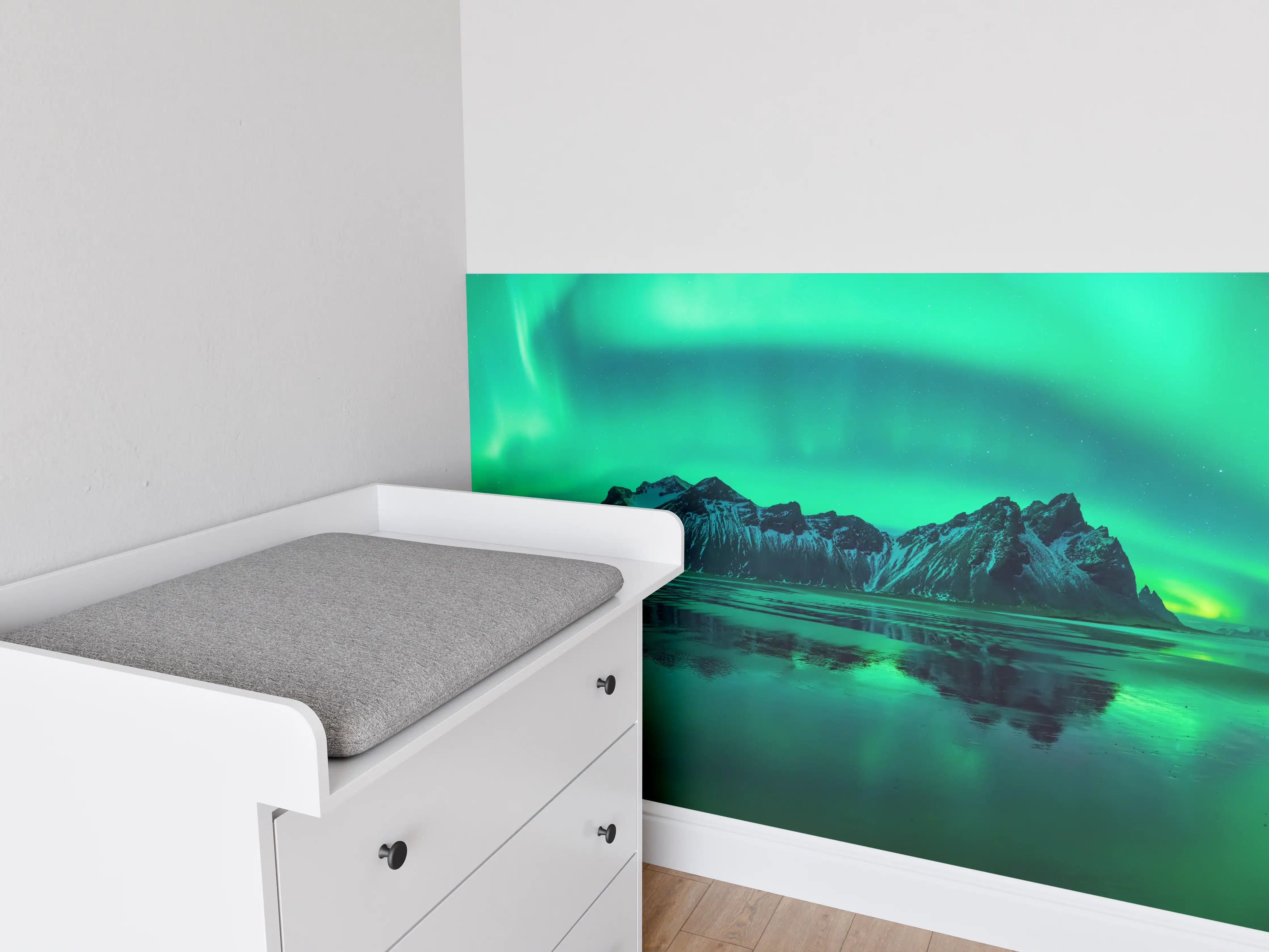 Babyzimmer Wandgestaltung - Aurora Stokksnes - Island