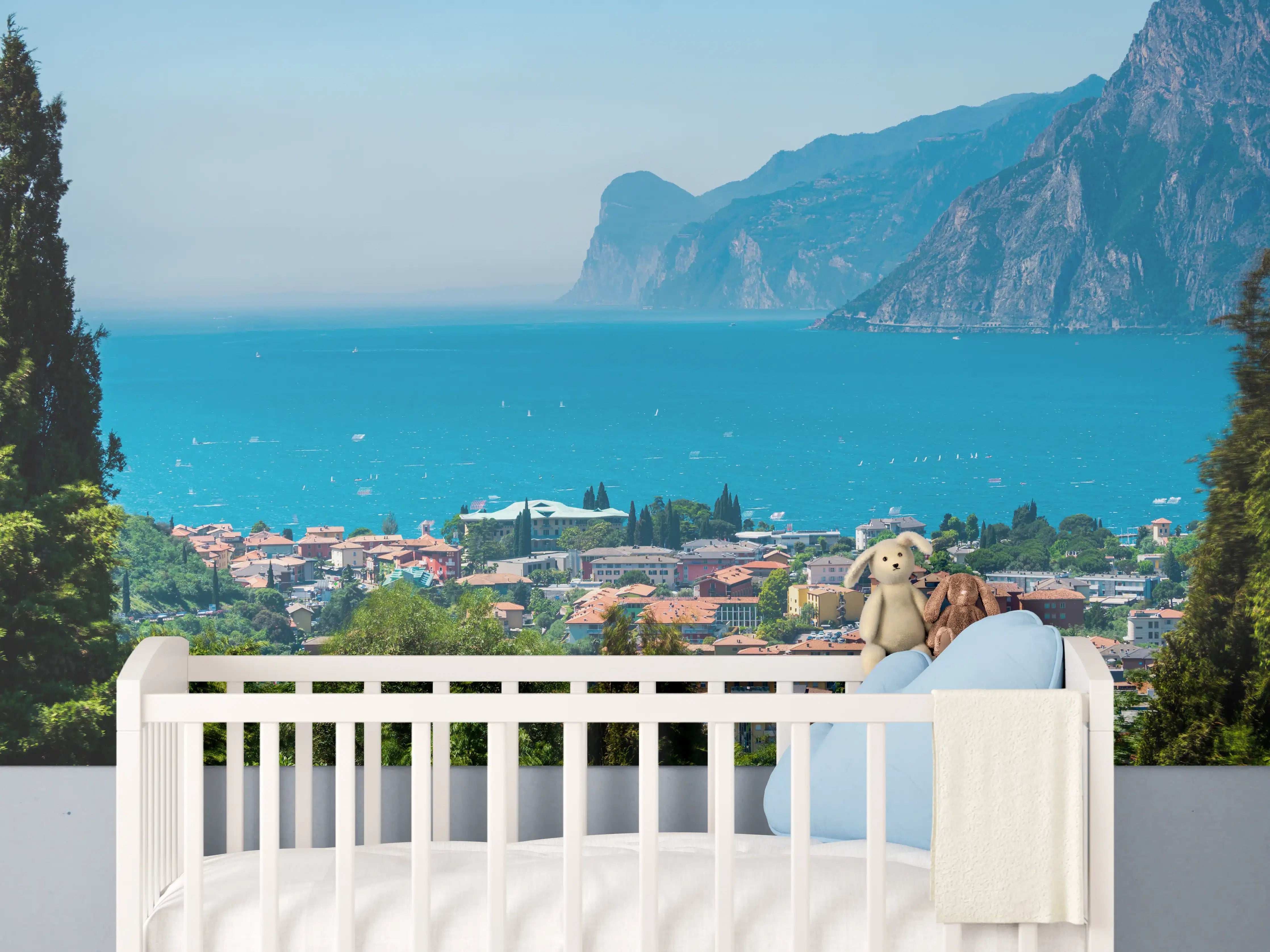 Babyzimmer Wandgestaltung - Aussicht vom Gipfel auf Gardasee