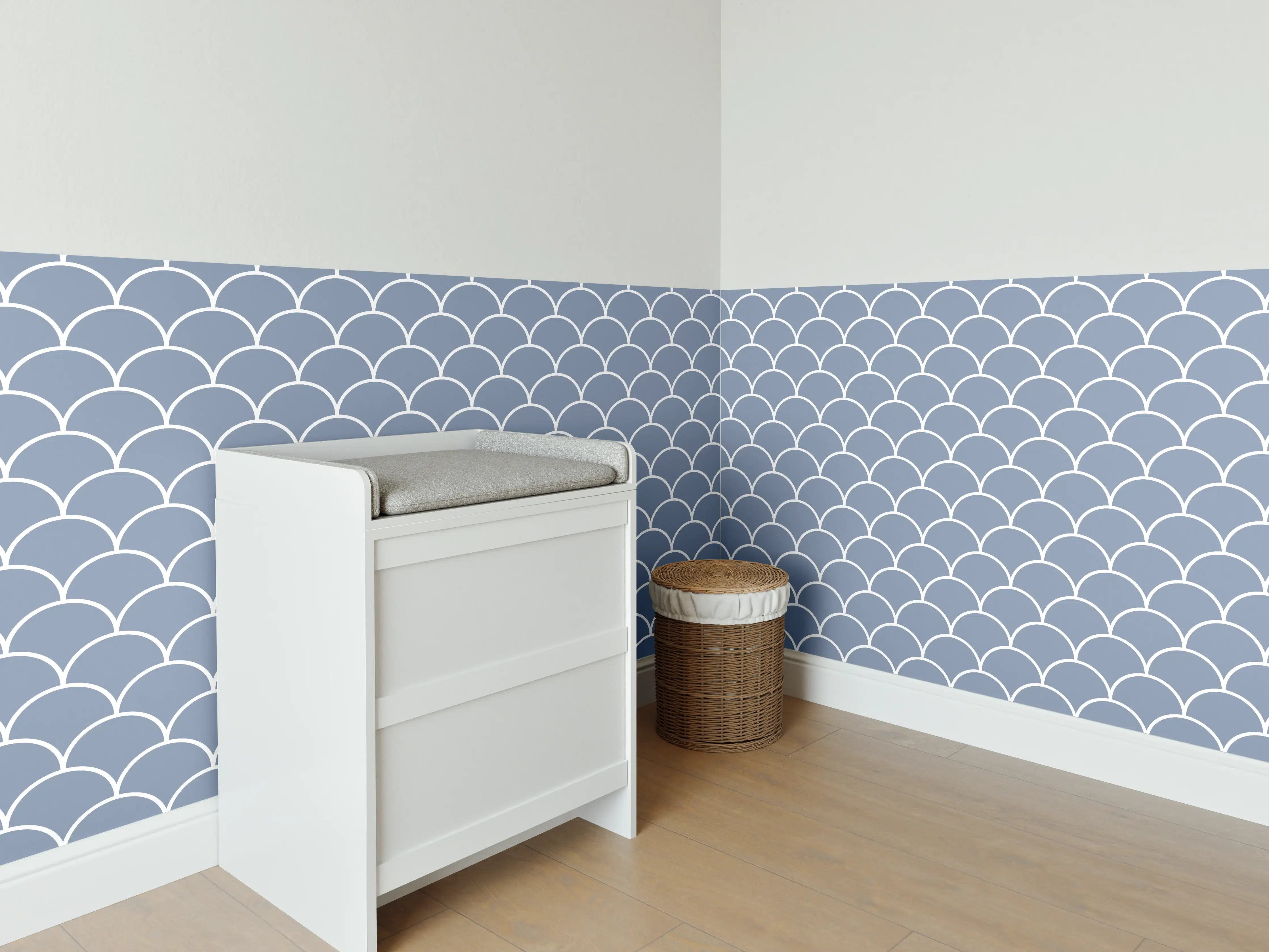 Babyzimmer Wandgestaltung - Azzurro-Polvere-Wandmotiv