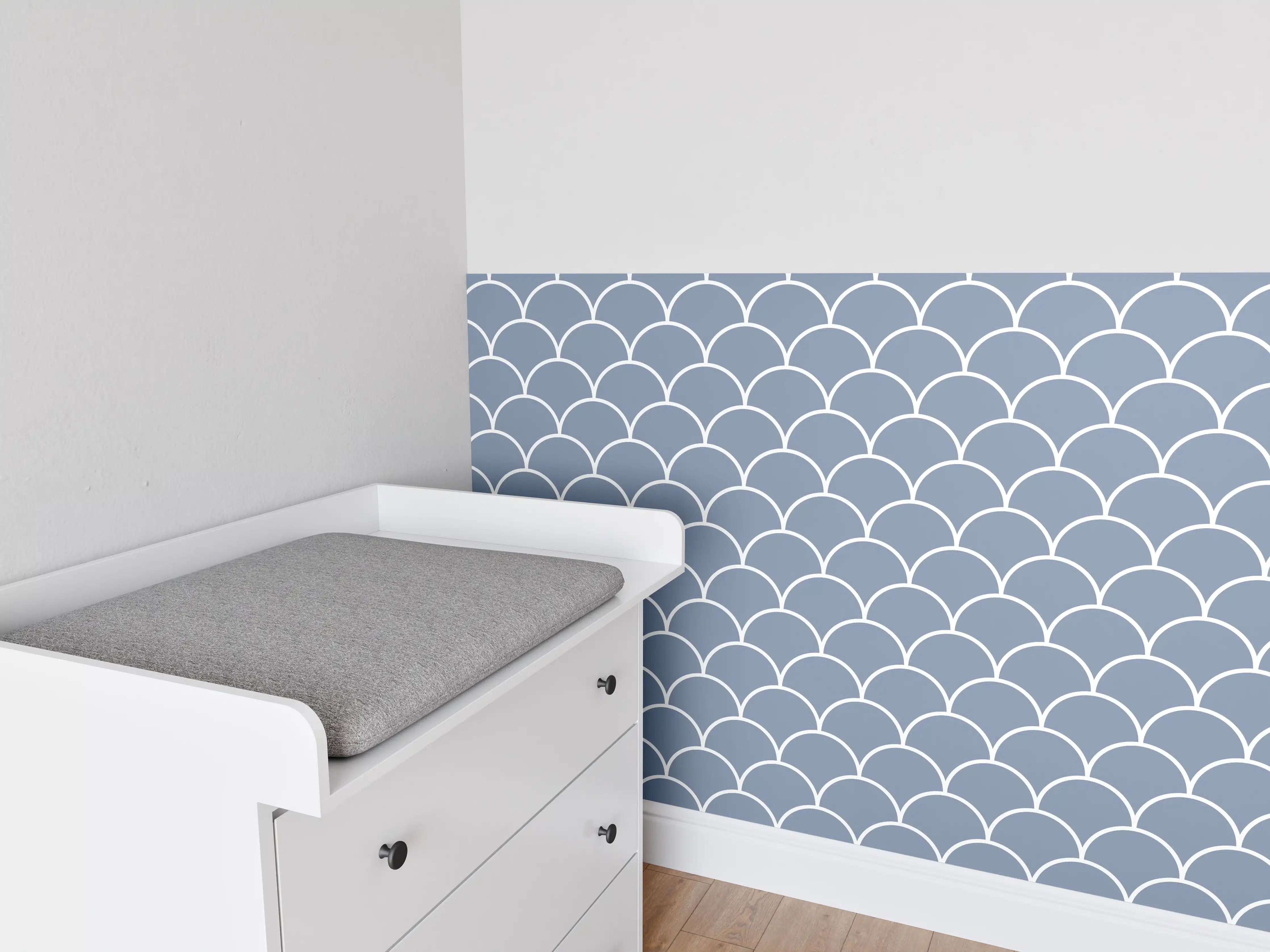 Babyzimmer Wandgestaltung - Azzurro-Polvere-Wandmotiv
